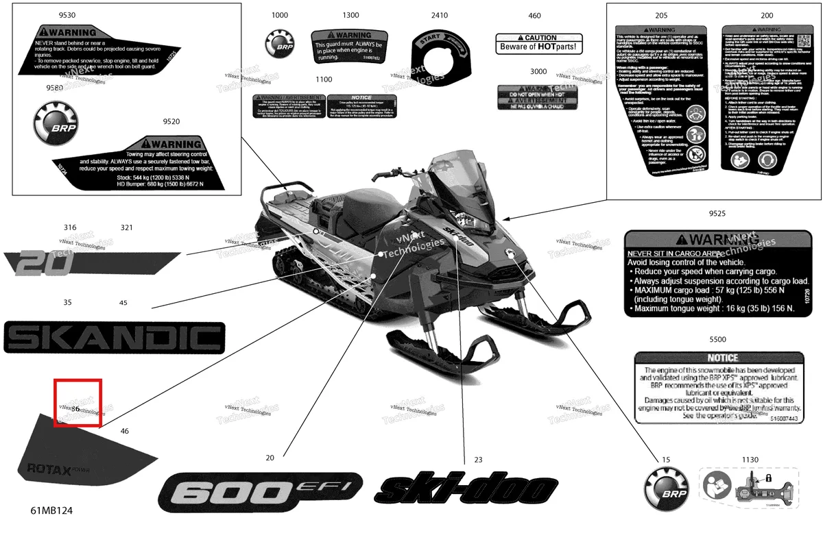 Деталь 516010451 на схеме узла 2022 Ski-Doo SKANDIC SPORT 600 EFI Body - Decals