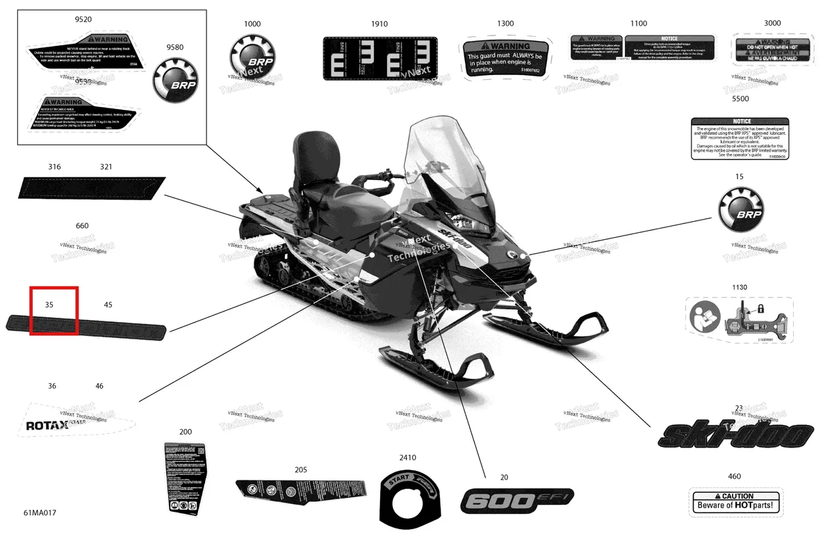 Деталь 516010526 на схеме узла 2021 Ski-Doo EXPEDITION SPORT 600 EFI Body - Decals