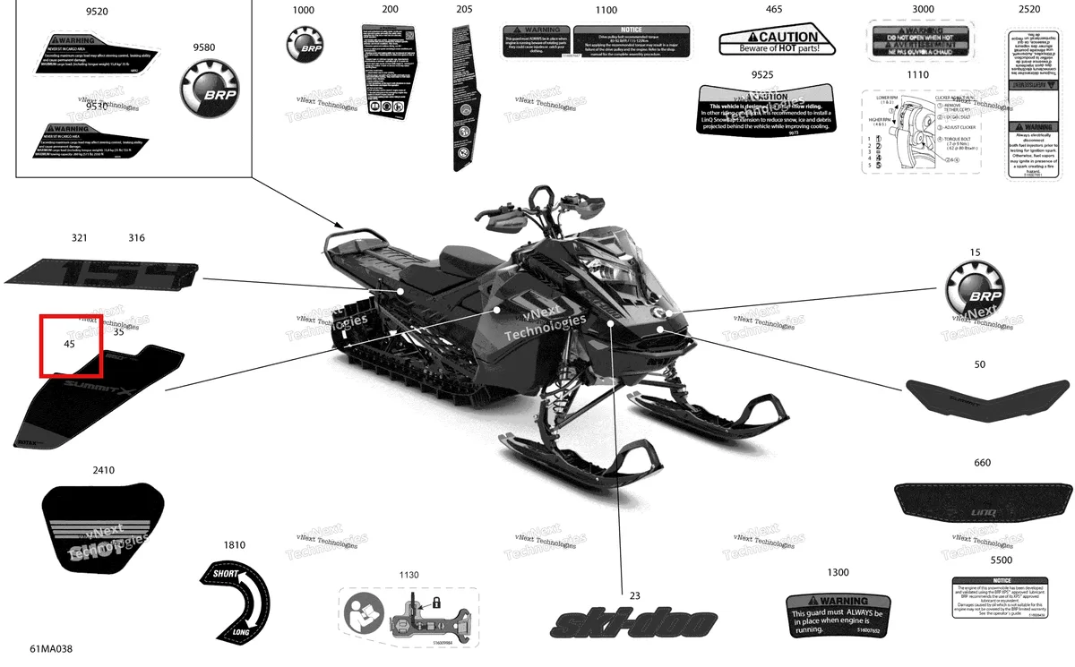 Деталь 516010548 на схеме узла 2021 Ski-Doo SUMMIT 850 E-TEC - X with EXPERT Package - 154