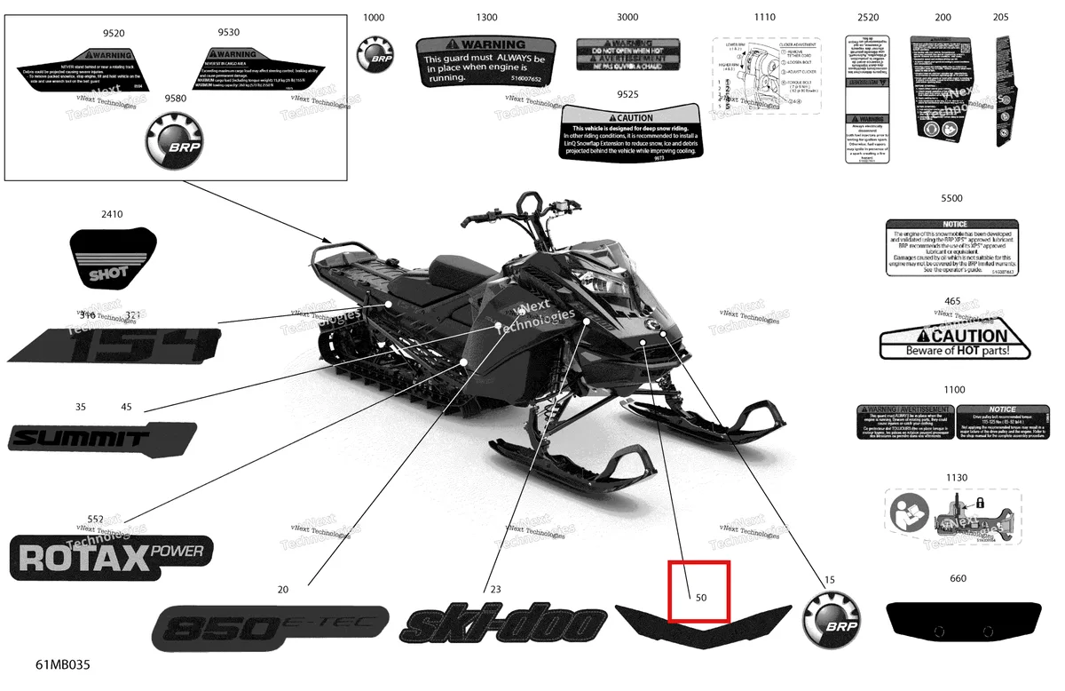 Деталь 516010686 на схеме узла 2022 Ski-Doo SUMMIT 850 E-TEC - X - Package 154