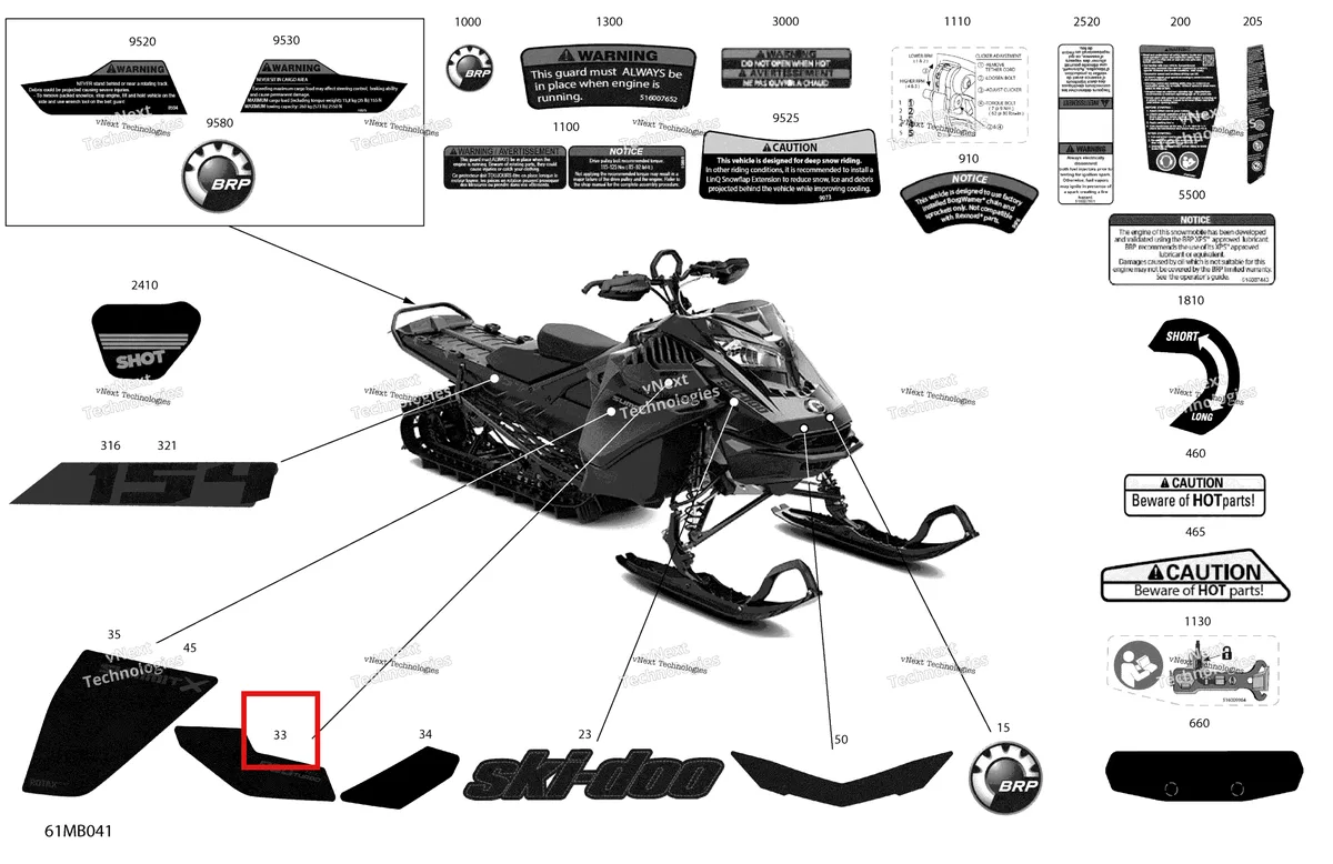 Деталь 516010777 на схеме узла 2022 Ski-Doo SUMMIT 850 E-TEC TURBO - X with EXPERT Package - 154