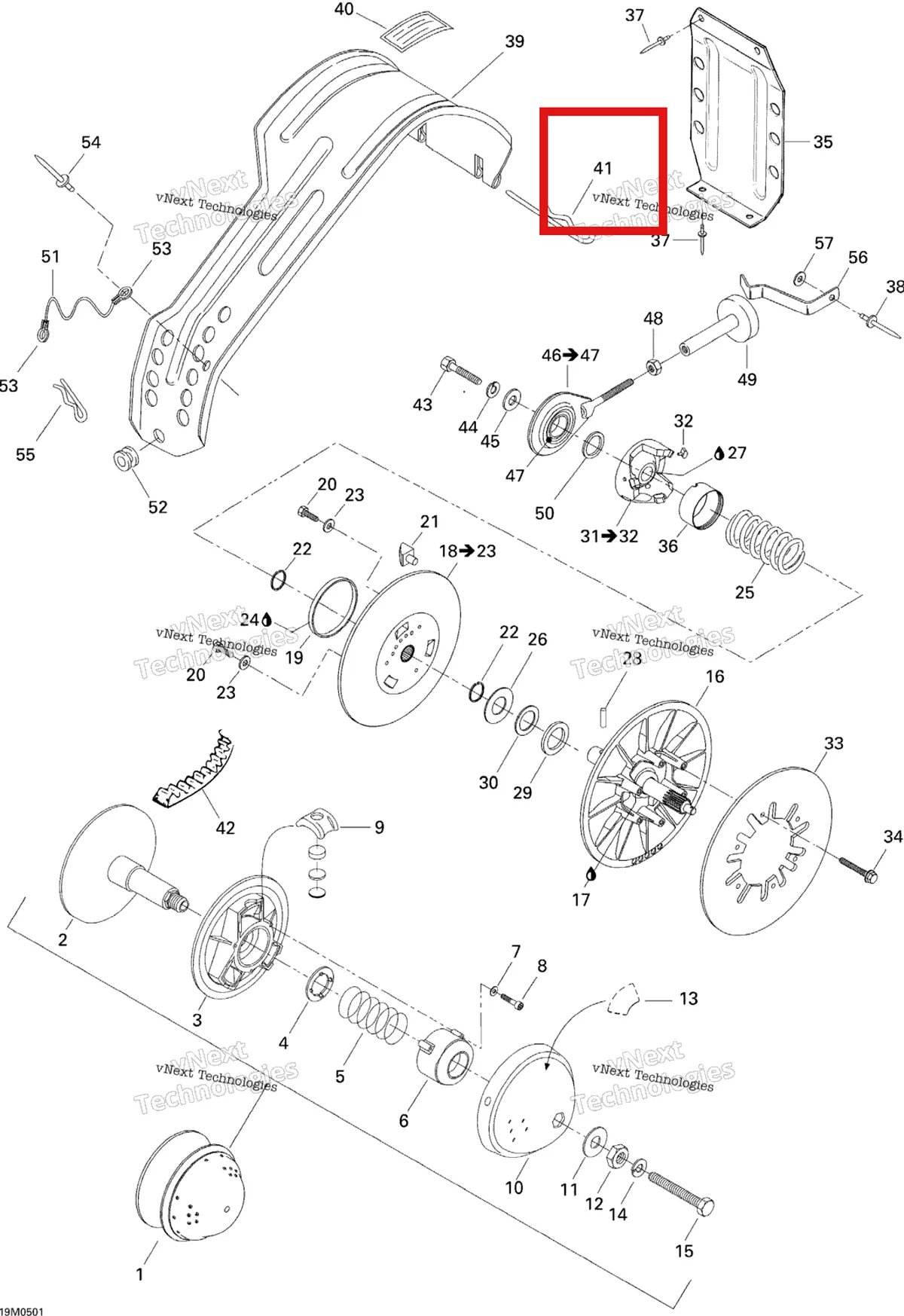 Деталь 517164600 на схеме узла 2005 Ski-Doo Tundra R Pulley System