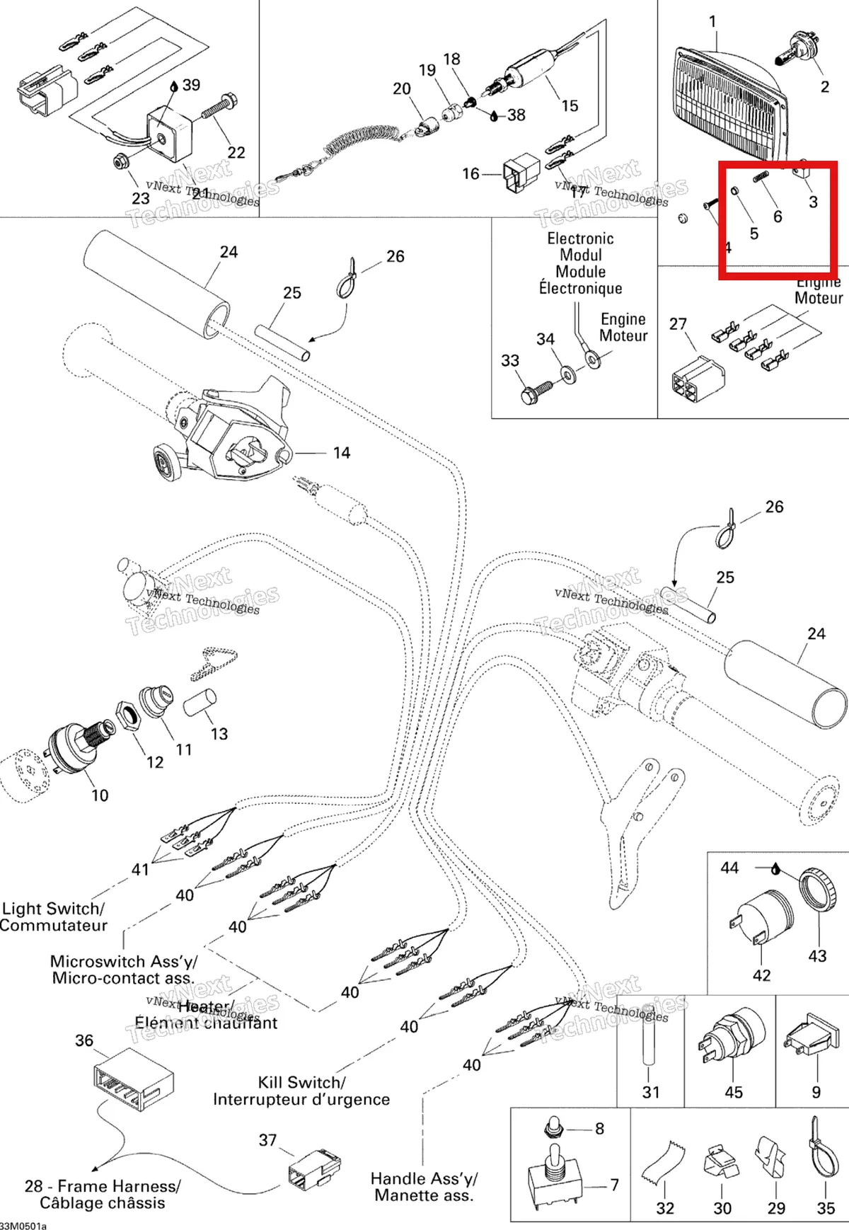 Деталь 517166000 на схеме узла 2005 Ski-Doo Tundra R Electrical System