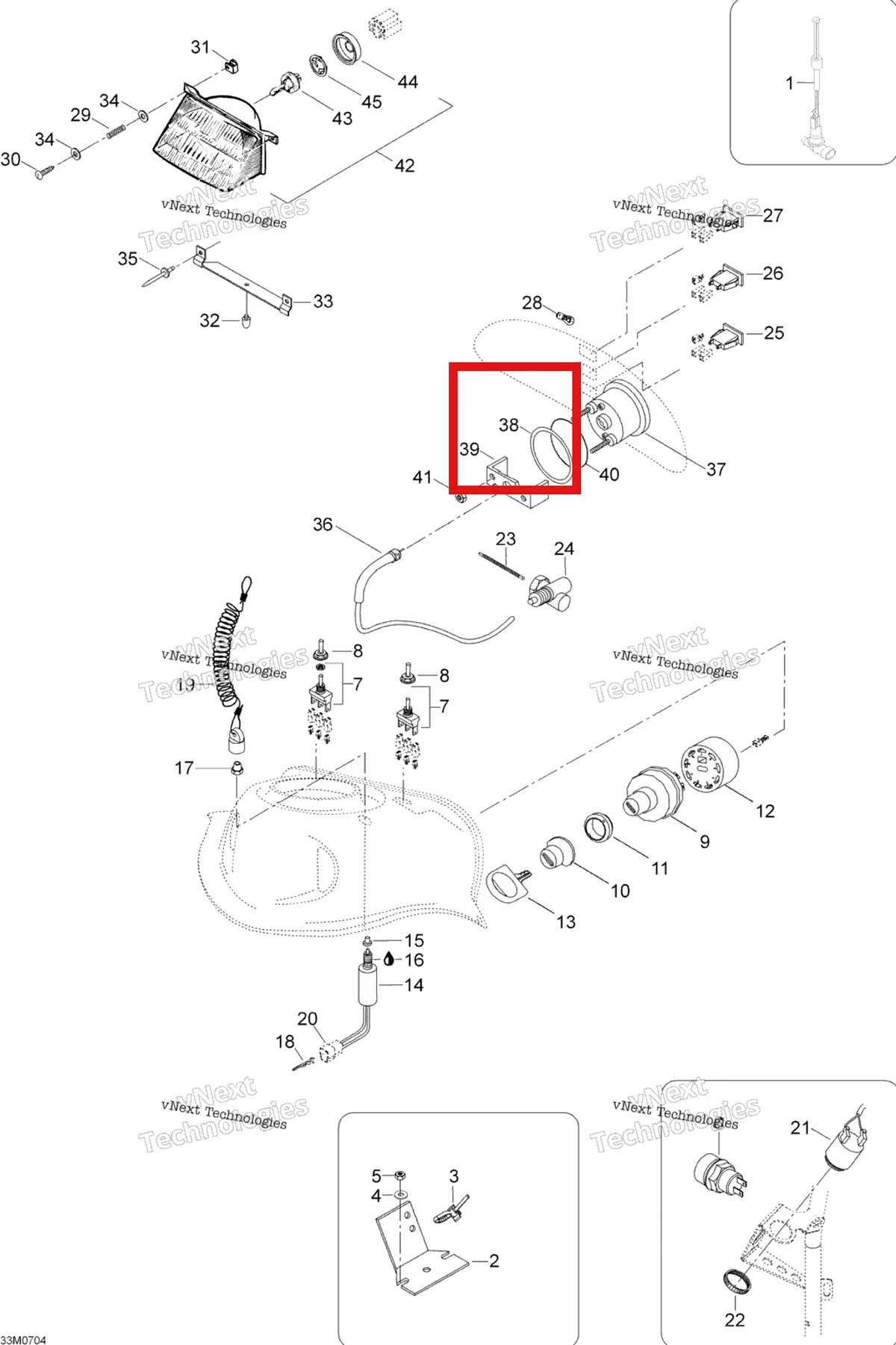Деталь 517258500 (Шайба) на схеме узла 2007 Ski-Doo Skandic LT 440F Electrical System