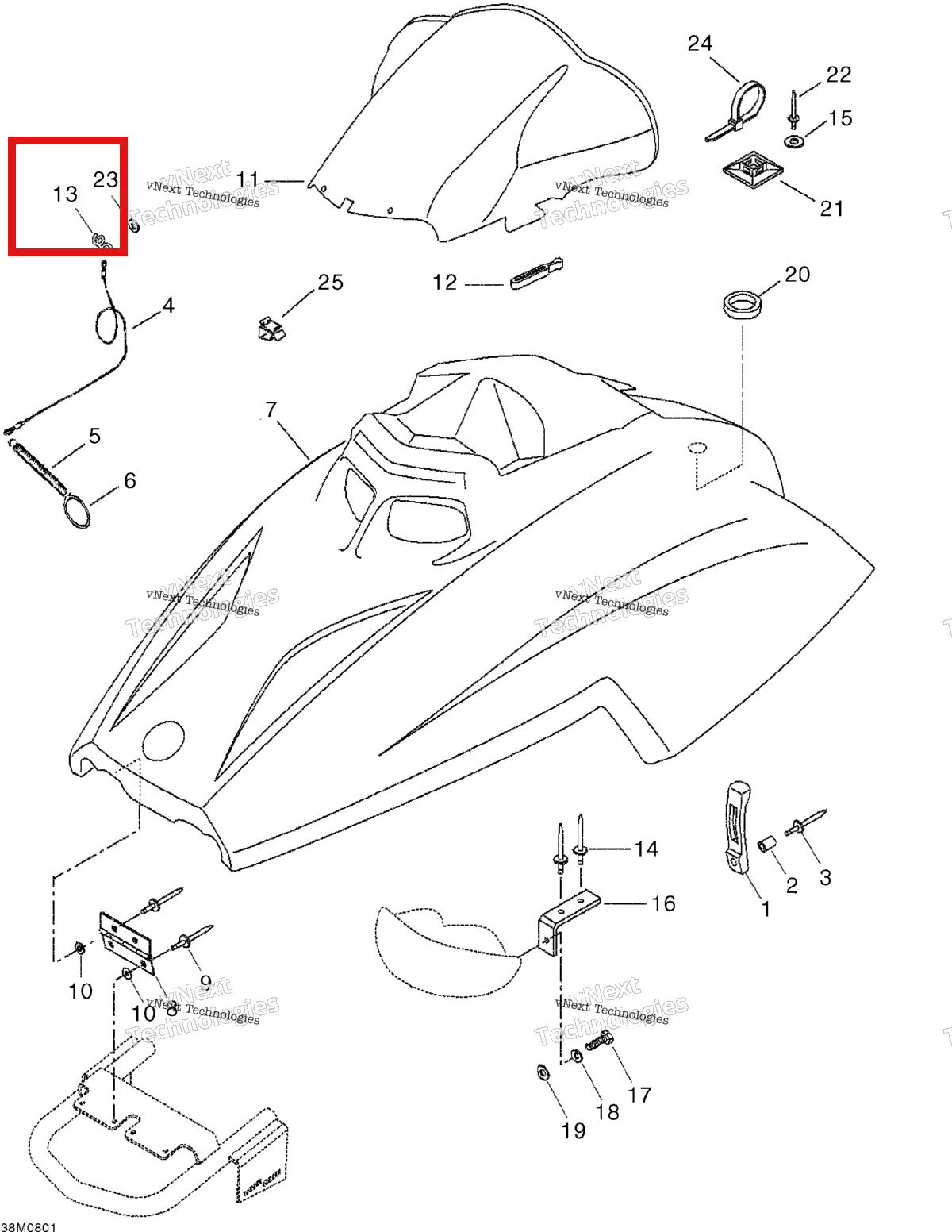 Деталь 517262800 на схеме узла 2008 Ski-Doo Mini Z Cab And Console