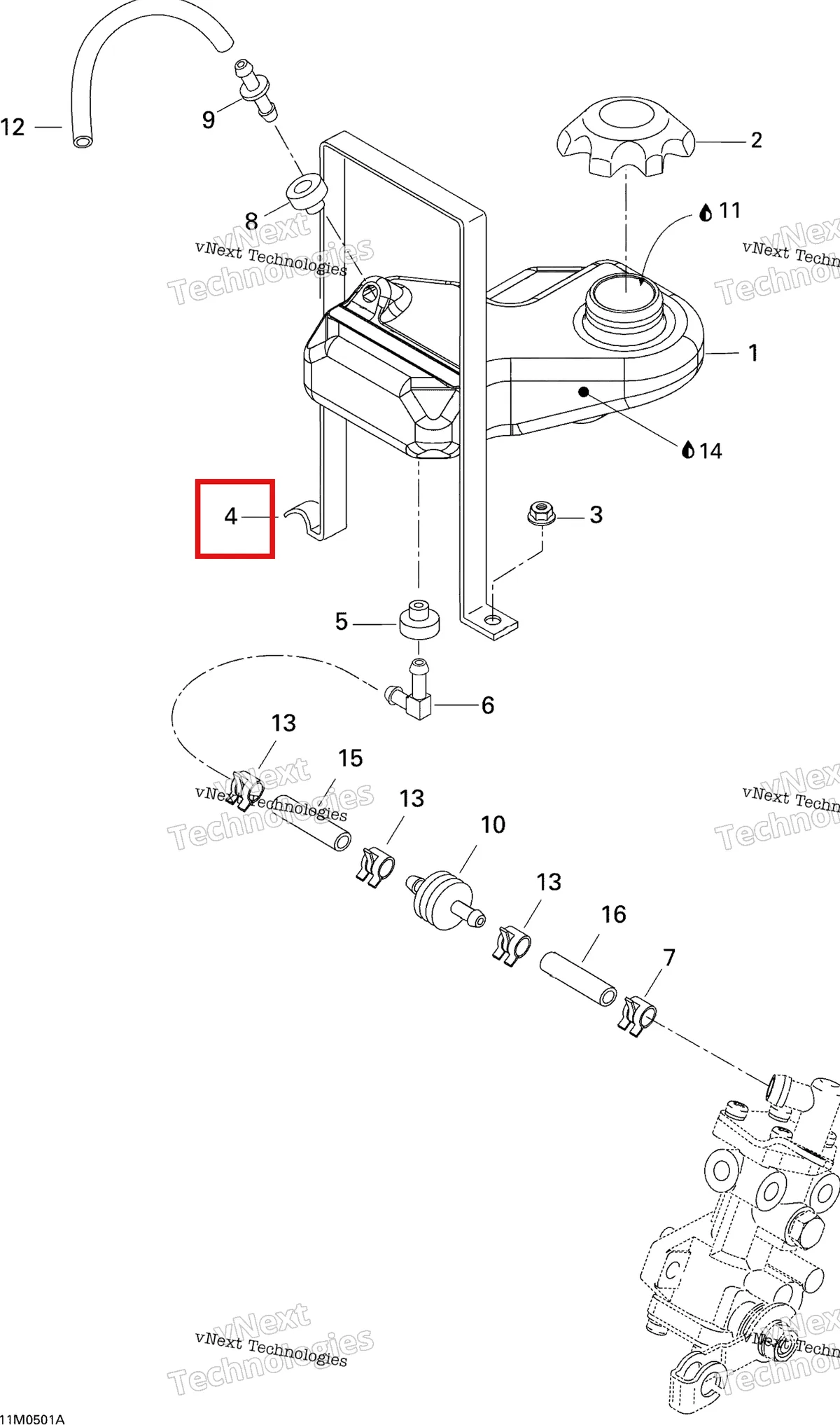 Деталь 517263400 на схеме узла 2005 Ski-Doo Tundra R Oil System