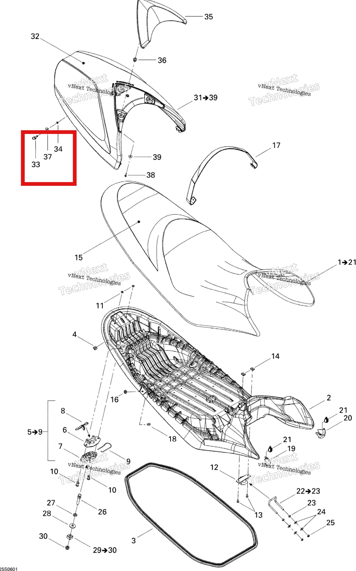 Деталь 517302265 на схеме узла 2006 Sea-Doo RXP Seat