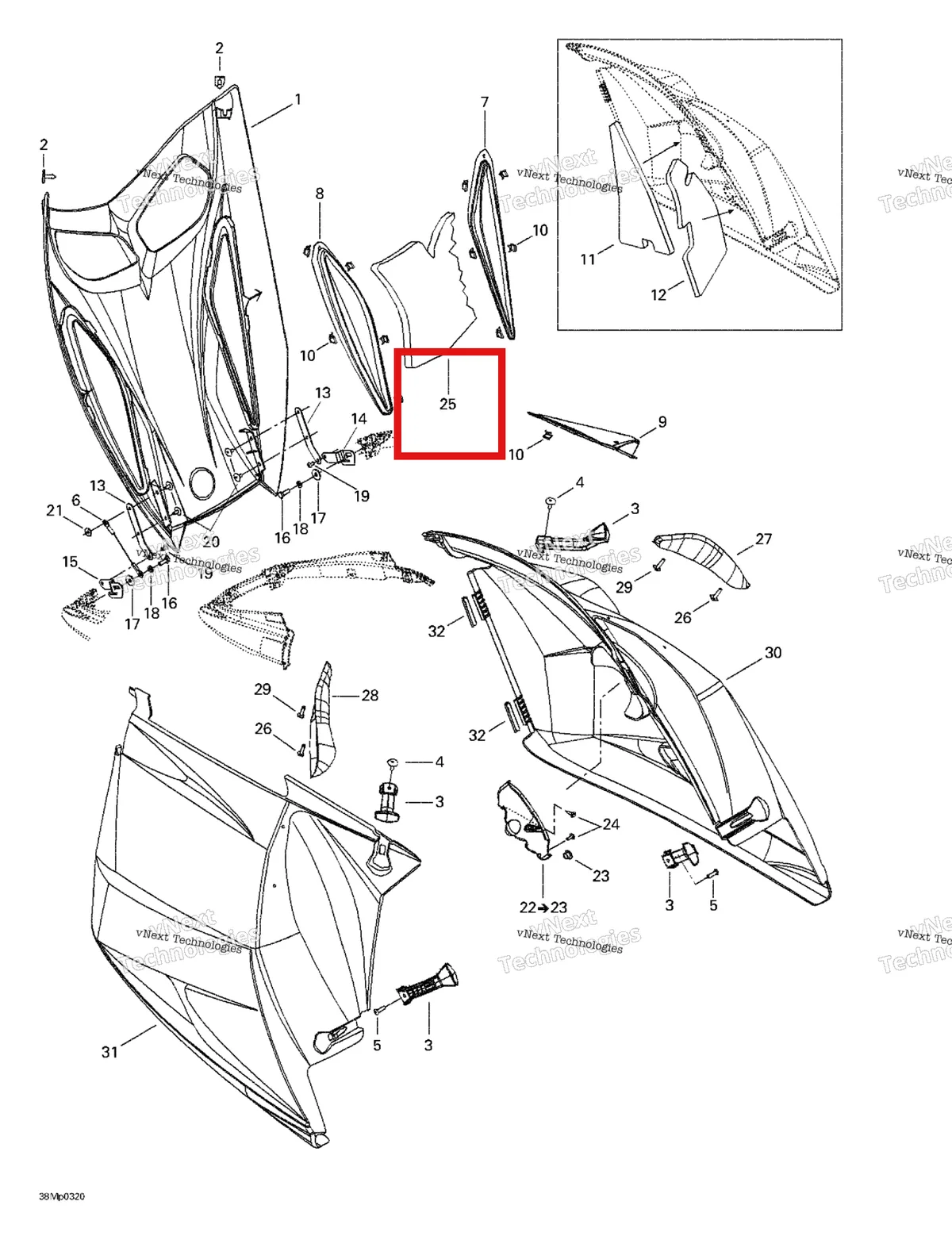 Деталь 517302557 на схеме узла 2003 Ski-Doo MX Z Blair Morgan Special Edition Hood
