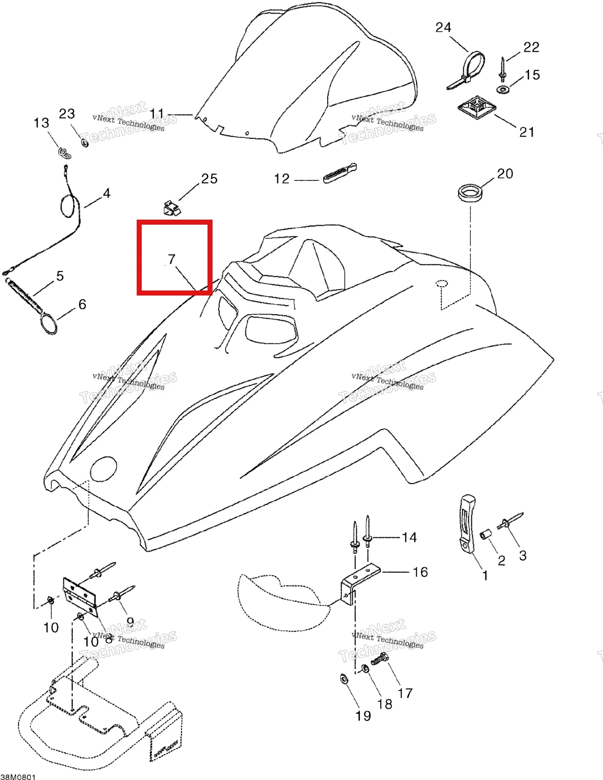 Деталь 517302687 на схеме узла 2008 Ski-Doo Mini Z Cab And Console