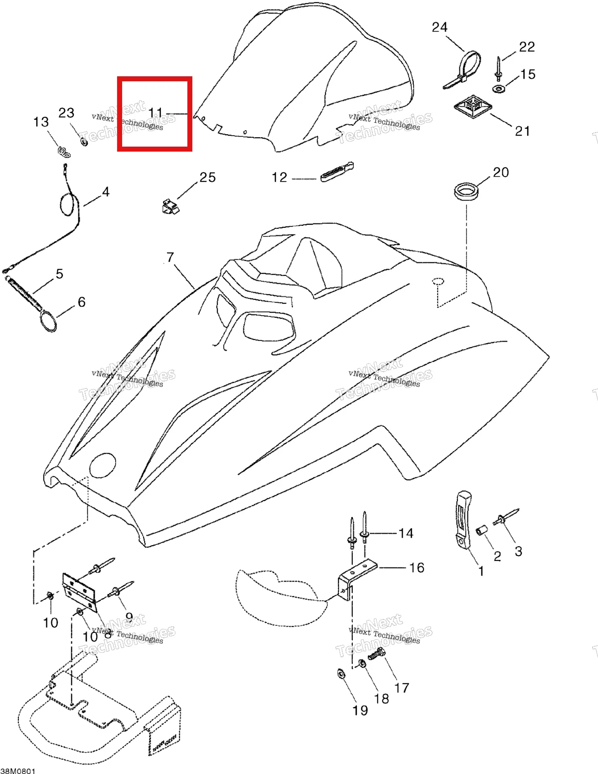 Деталь 517302689 на схеме узла 2008 Ski-Doo Mini Z Cab And Console
