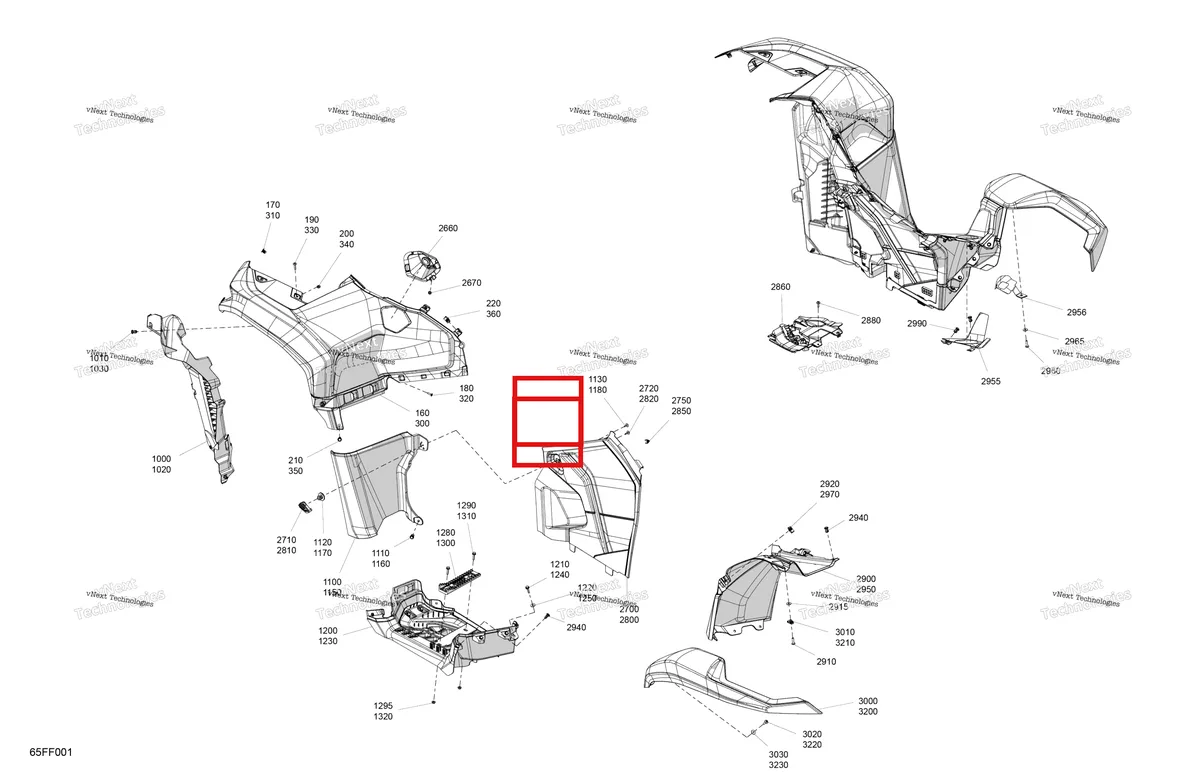 Деталь 517302785 (Замок) на схеме узла 2026 Can-Am OUTLANDER - 2X4 - STD - 500 - 1KTB - Legion Red Body - Fender Kit