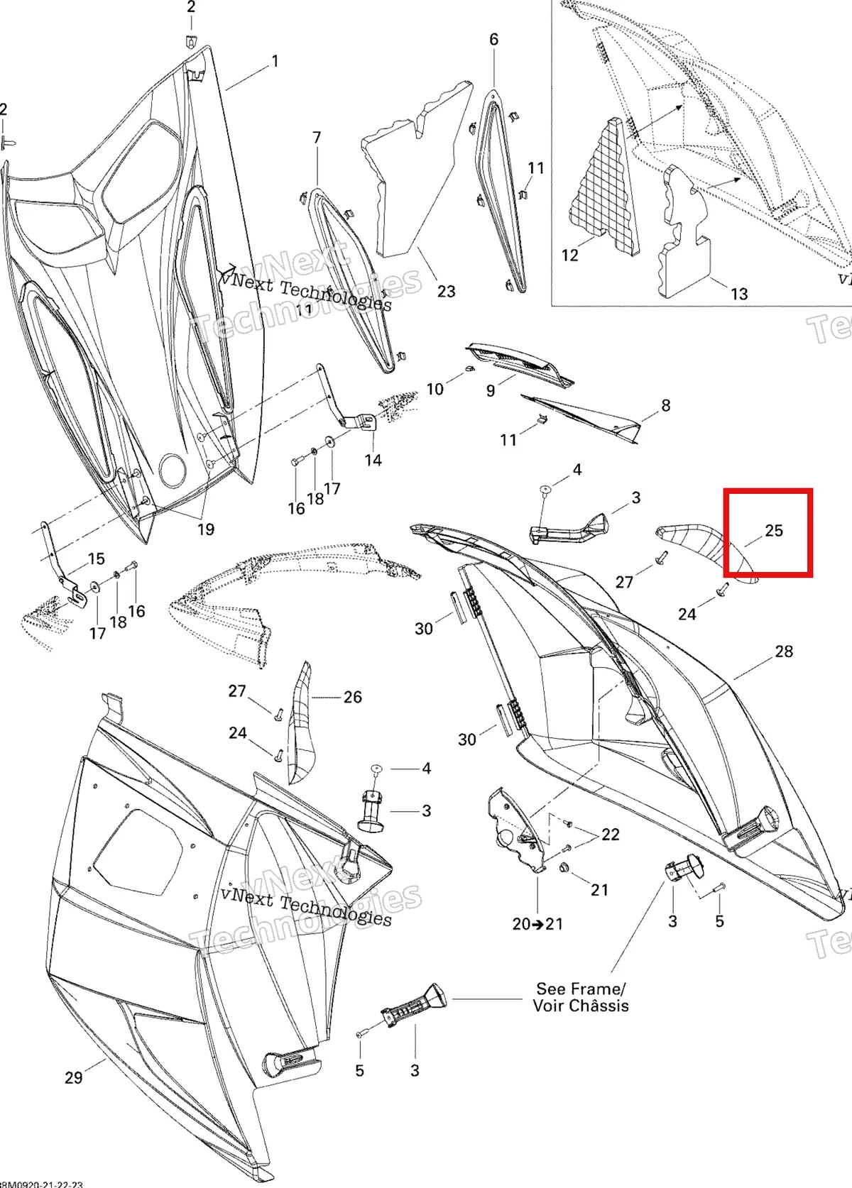 Деталь 517302800 на схеме узла 2009 Ski-Doo GSX Fan Hood