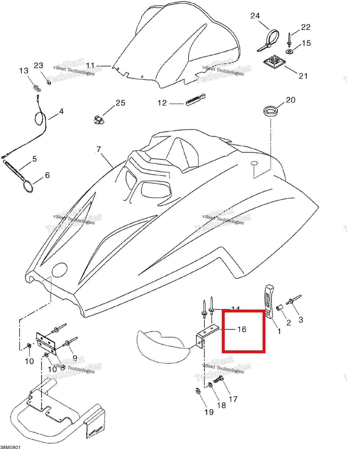 Деталь 517302928 на схеме узла 2008 Ski-Doo Mini Z Cab And Console