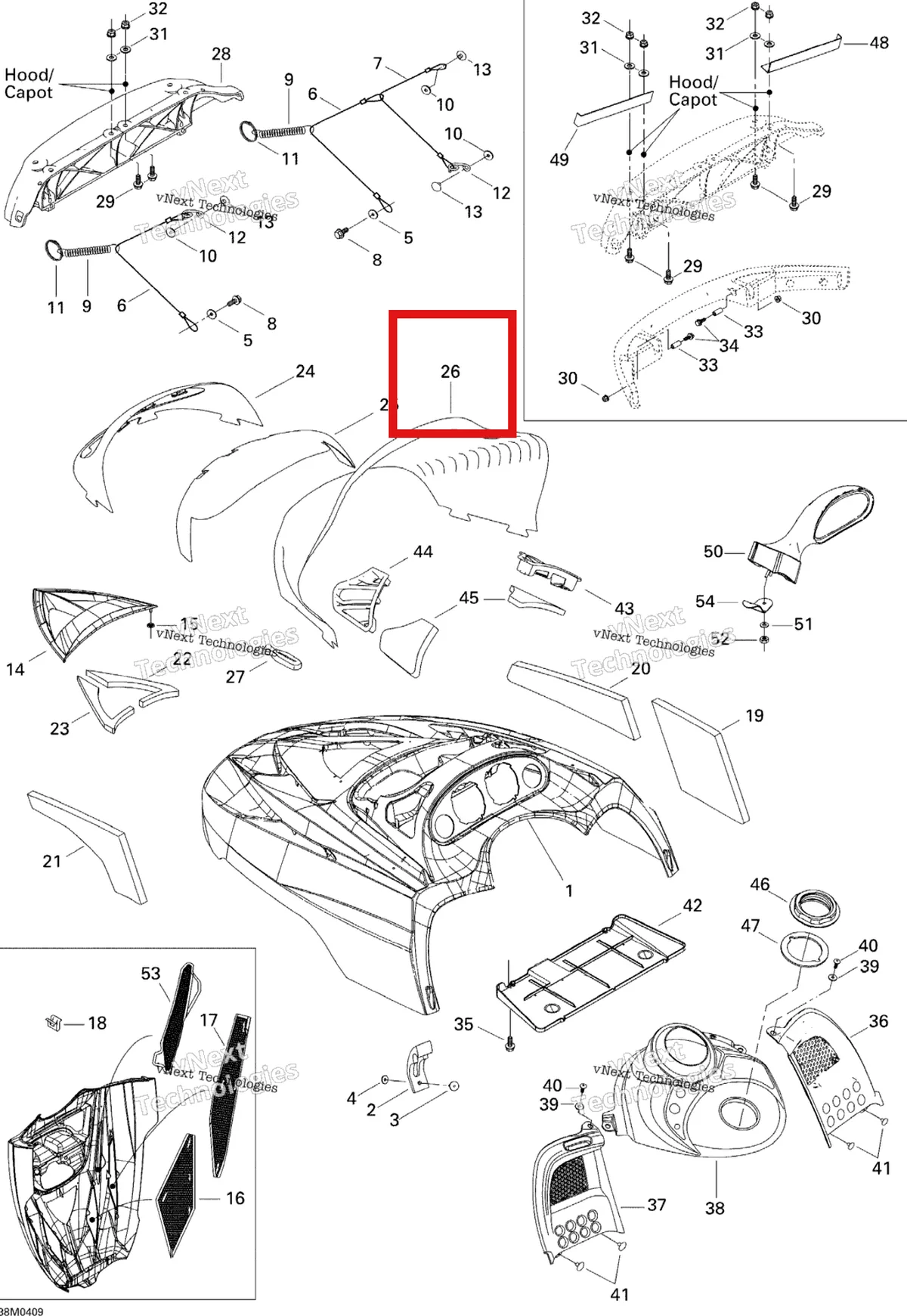 Деталь 517302981 на схеме узла 2005 Ski-Doo Legend V-1000 Cab And Console