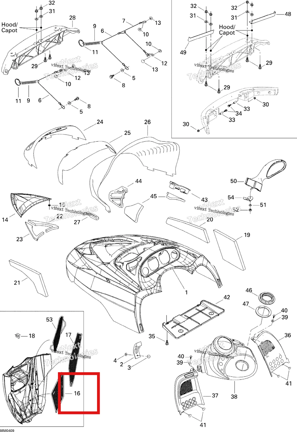 Деталь 517302995 на схеме узла 2005 Ski-Doo Legend V-1000 Cab And Console