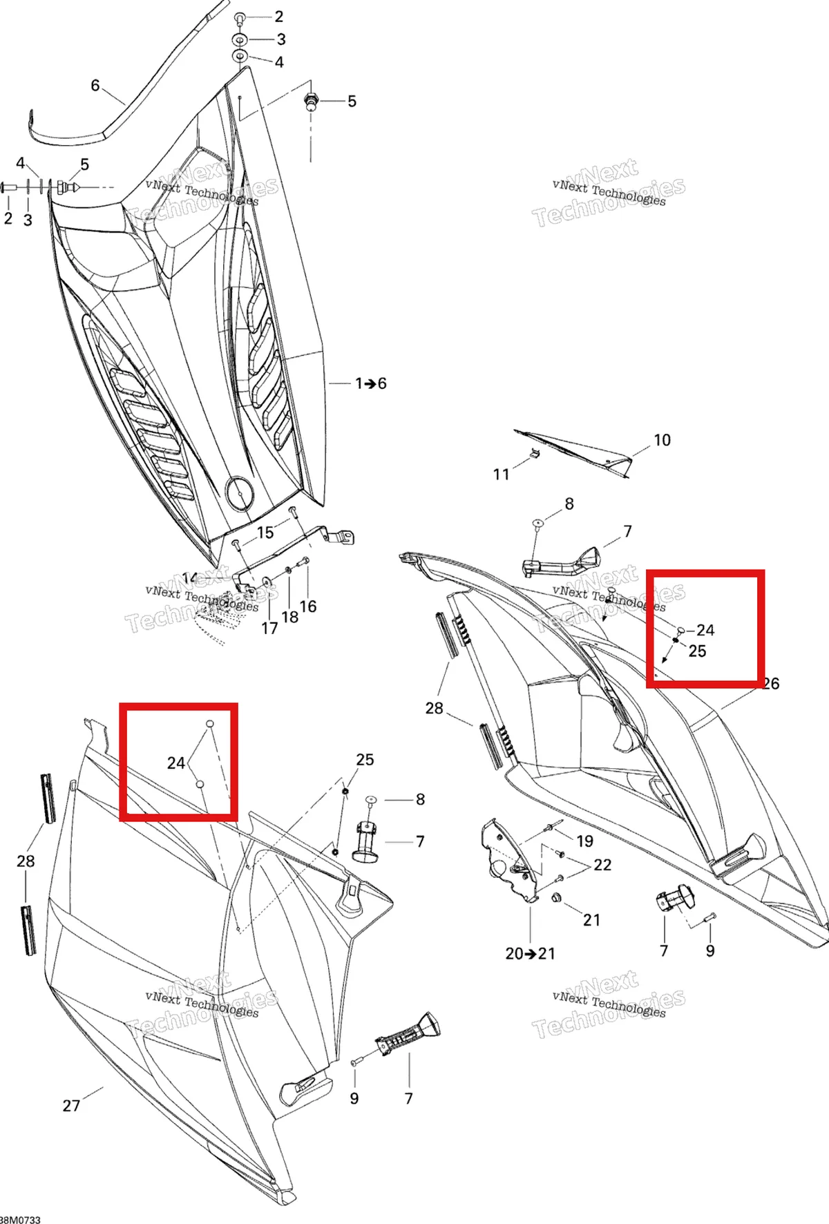 Деталь 517303070 на схеме узла 2007 Ski-Doo MX Z 440X Racing Hood