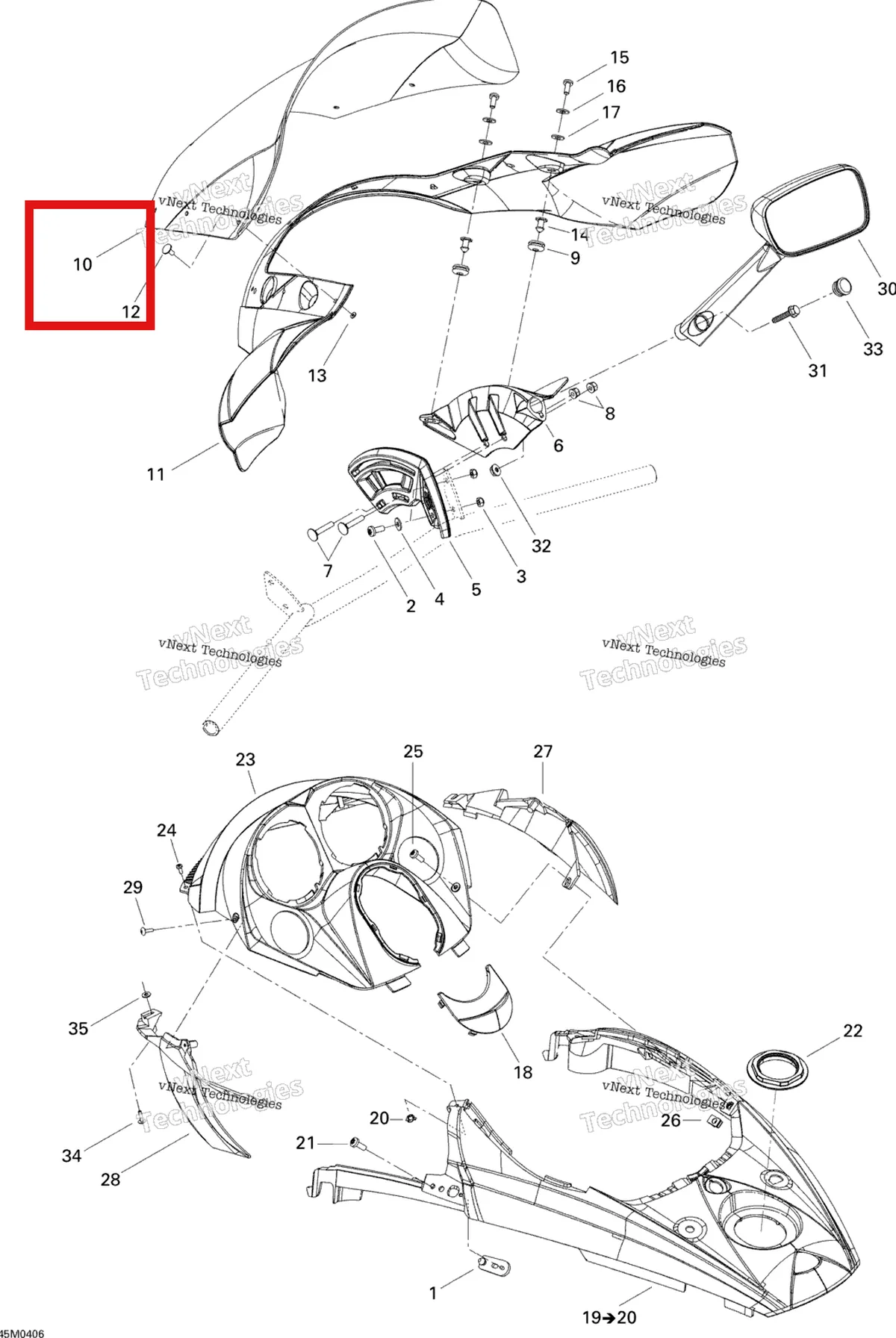Деталь 517303094 на схеме узла 2004 Ski-Doo GSX 500SS Windshield And Console