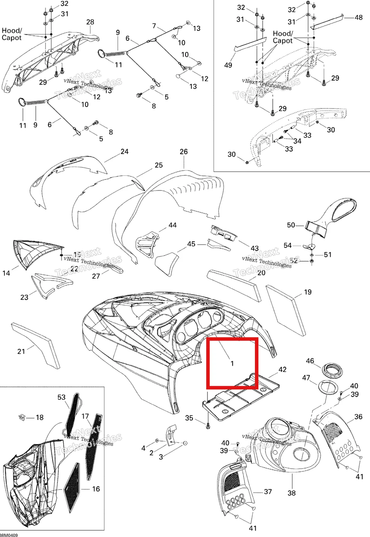 Деталь 517303150 на схеме узла 2005 Ski-Doo Legend V-1000 Cab And Console