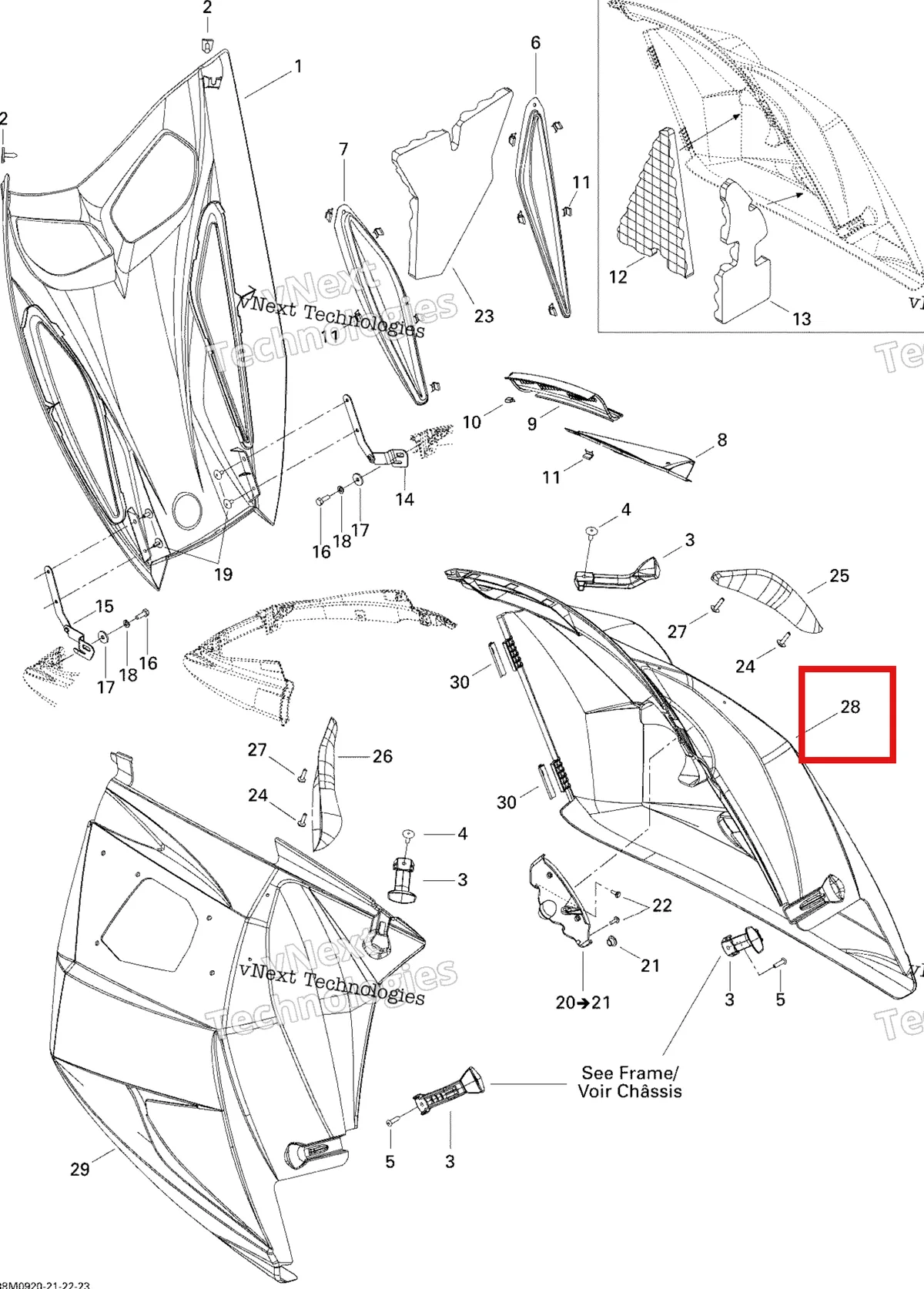 Деталь 517303254 на схеме узла 2009 Ski-Doo GSX Fan Hood