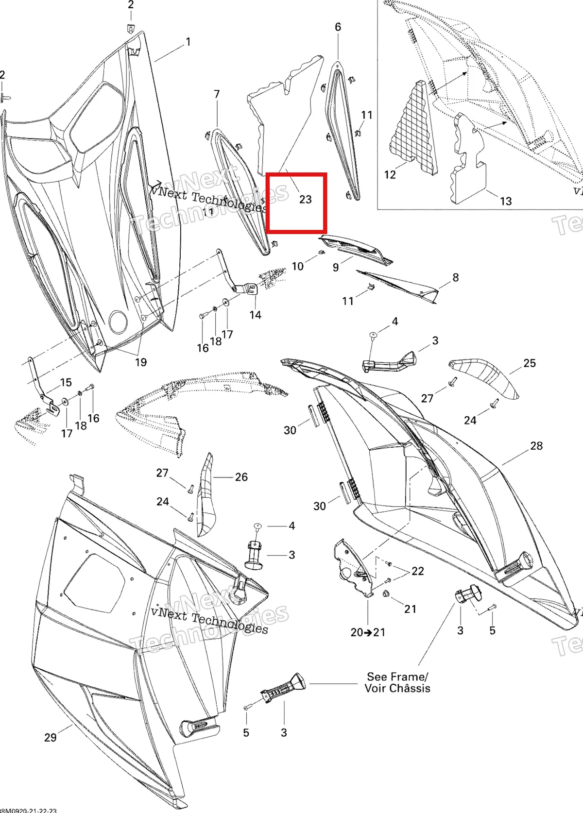 Деталь 517303466 на схеме узла 2009 Ski-Doo GSX Fan Hood