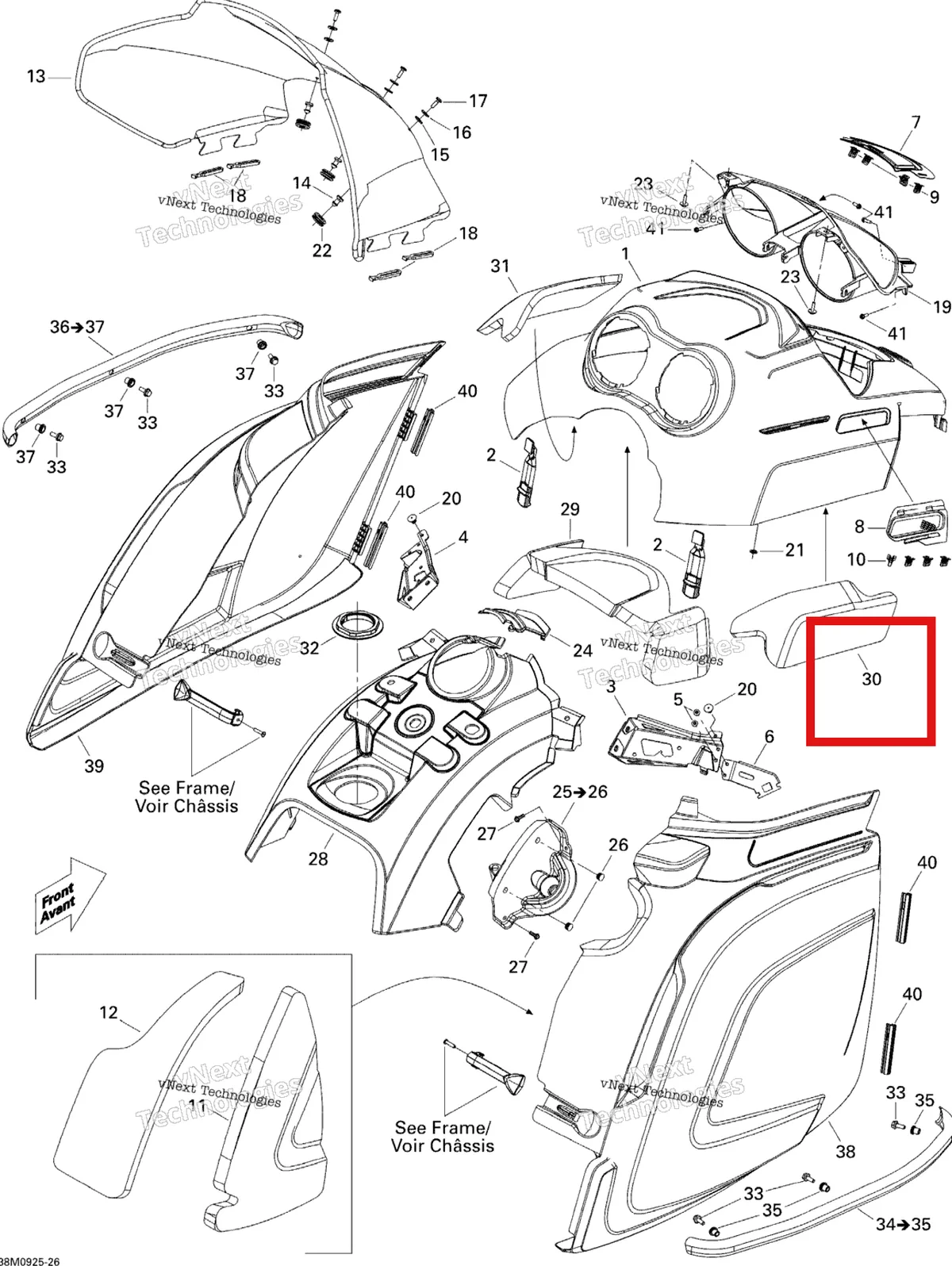 Деталь 517303486 (Деталь Rh Hood Foam) на схеме узла 2009 Ski-Doo Skandic Tundra LT 550F Hood