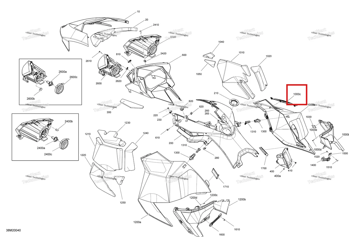 Деталь 517303622 на схеме узла 2020 Ski-Doo EXPEDITION SPORT 550F Body - Hood Section