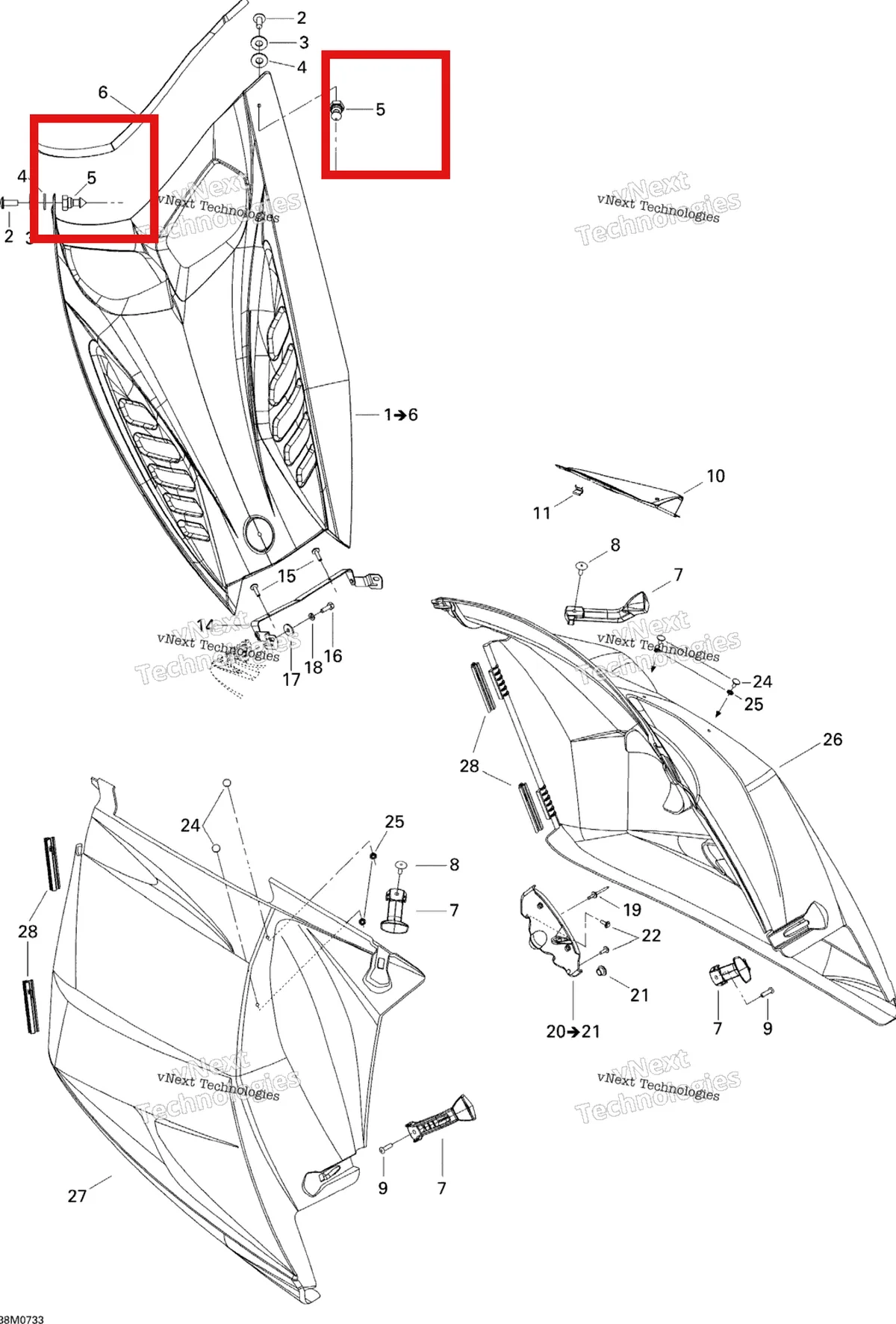 Деталь 517303729 на схеме узла 2007 Ski-Doo MX Z 440X Racing Hood
