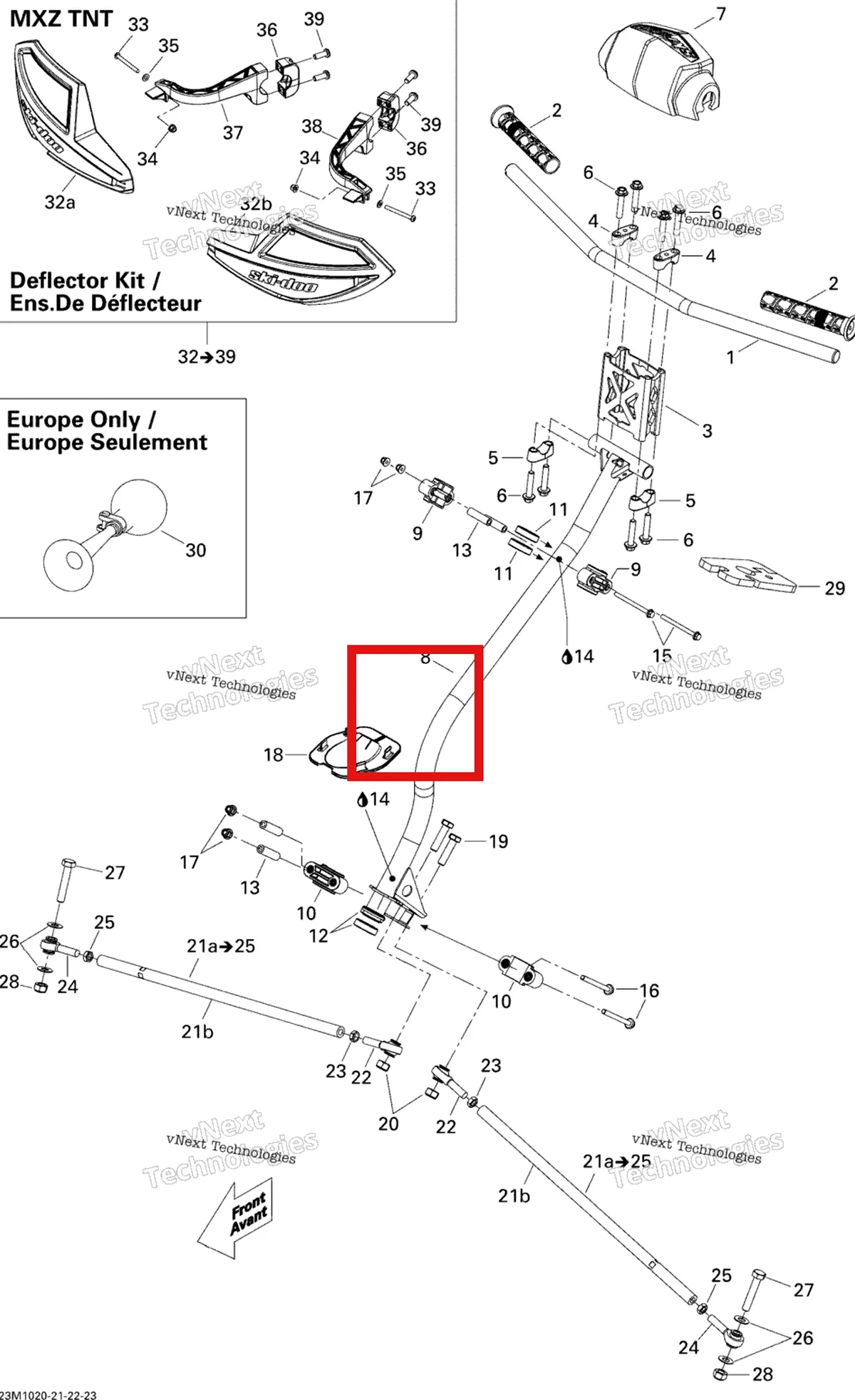 Схема применяемости: Дефлектор комплект Ski-Doo 517303793