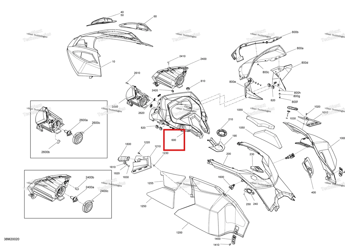 Деталь 517303972 на схеме узла 2020 Ski-Doo TUNDRA 600 ACE Body - Hood Section