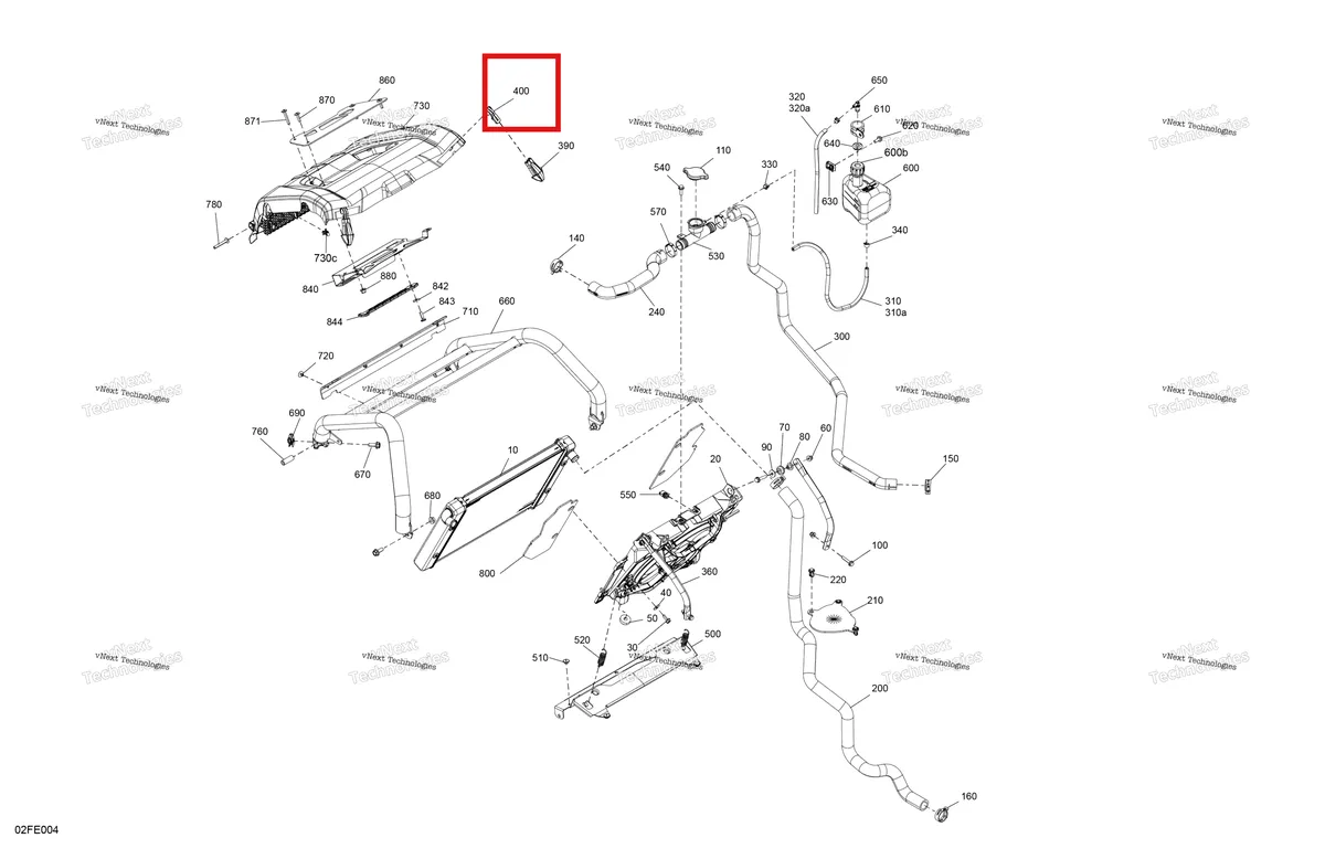 Деталь 517303981 (Панель защёлка Can-Am Outlander 1000R EFI XMR (2022) (517303981)) на схеме узла 2025 Can-Am OUTLANDER - 4X4 - XMR - 700 - 1SSA - Legion Red Engine - Cooling