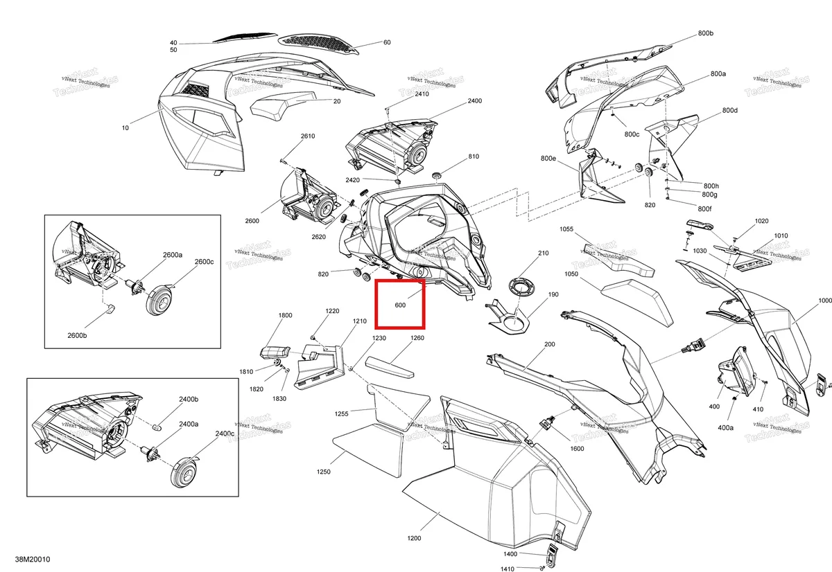 Деталь 517303999 на схеме узла 2020 Ski-Doo TUNDRA 550F Body - Hood Section
