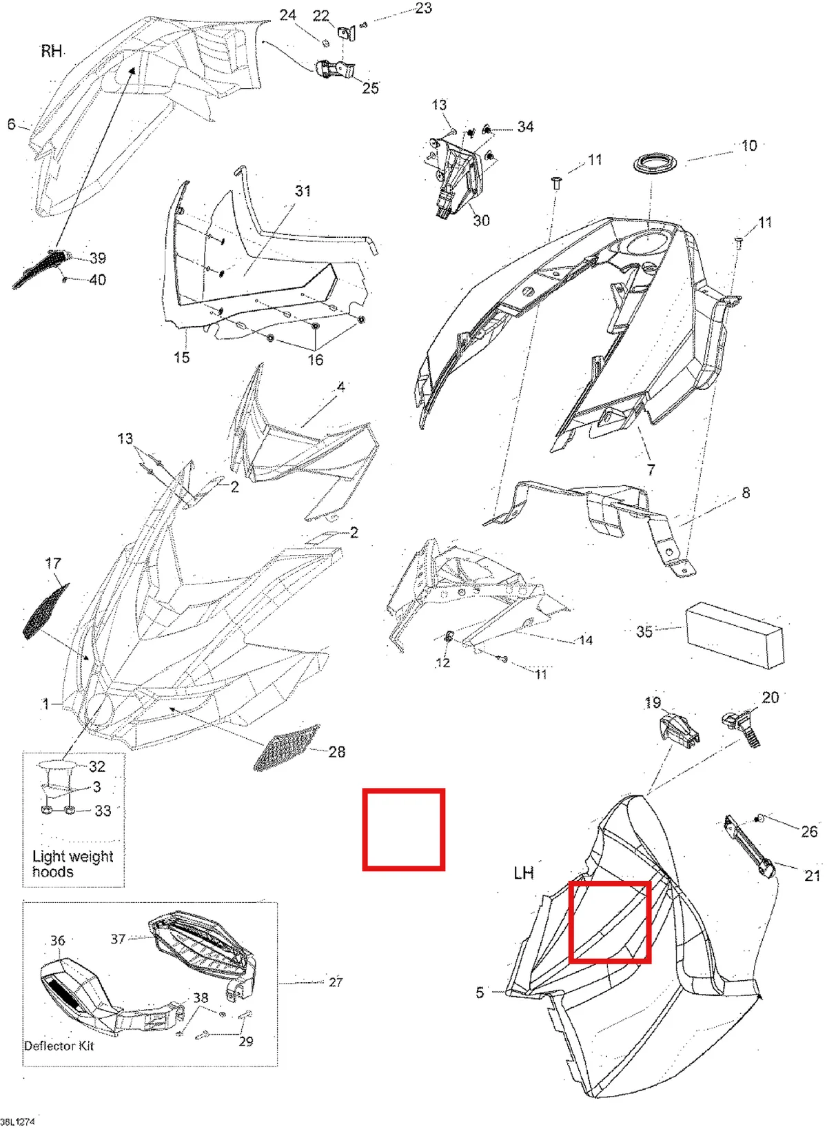 Деталь 517304152 (Деталь Rear Fastening Plate. Only For Light Weight Hoods) на схеме узла 09- Hood