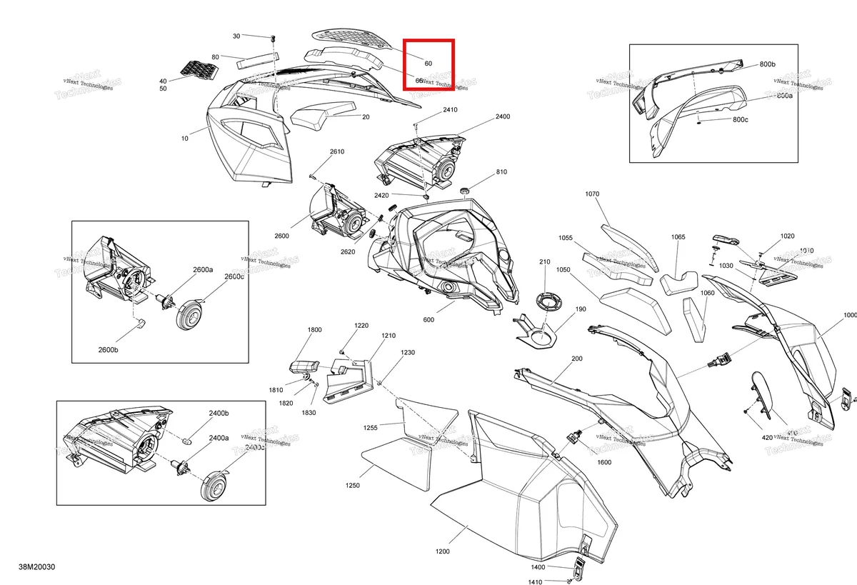Деталь 517304279 на схеме узла 2020 Ski-Doo TUNDRA 600HO E-TEC Body - Hood Section