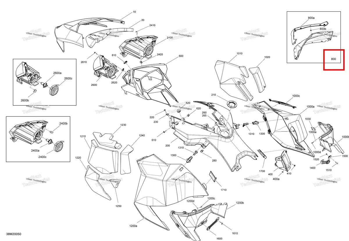 Деталь 517304390 на схеме узла 2020 Ski-Doo SUMMIT 600 CARB Body - Hood Section