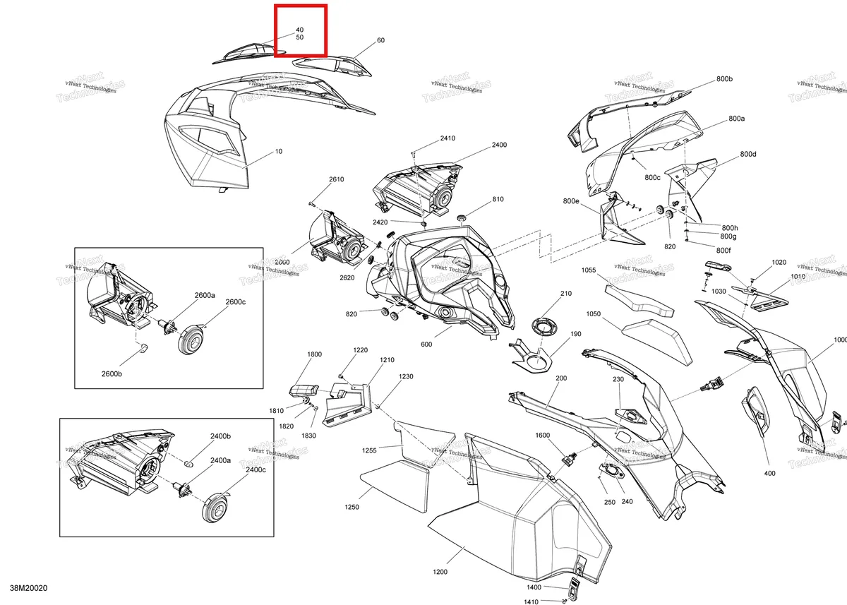 Деталь 517304567 на схеме узла 2020 Ski-Doo TUNDRA 600 ACE Body - Hood Section