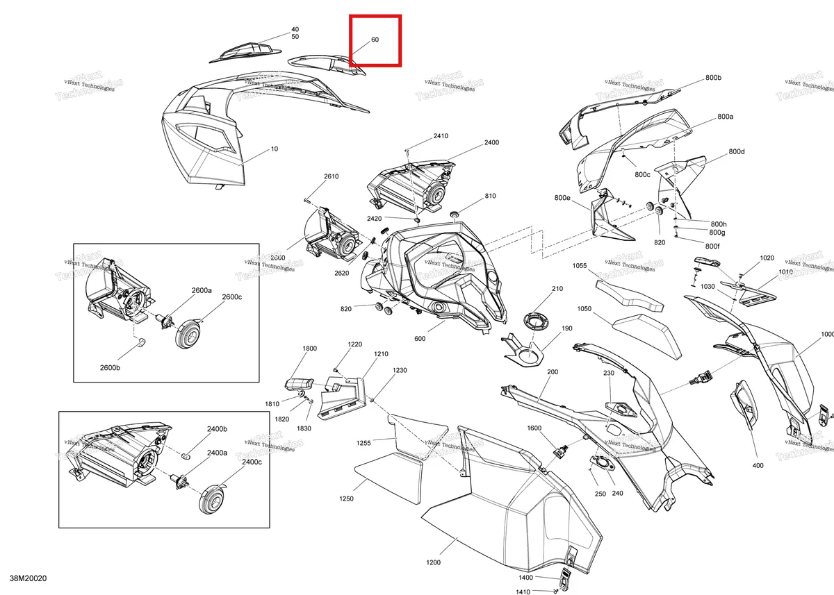 Деталь 517304569 на схеме узла 2020 Ski-Doo TUNDRA 600 ACE Body - Hood Section