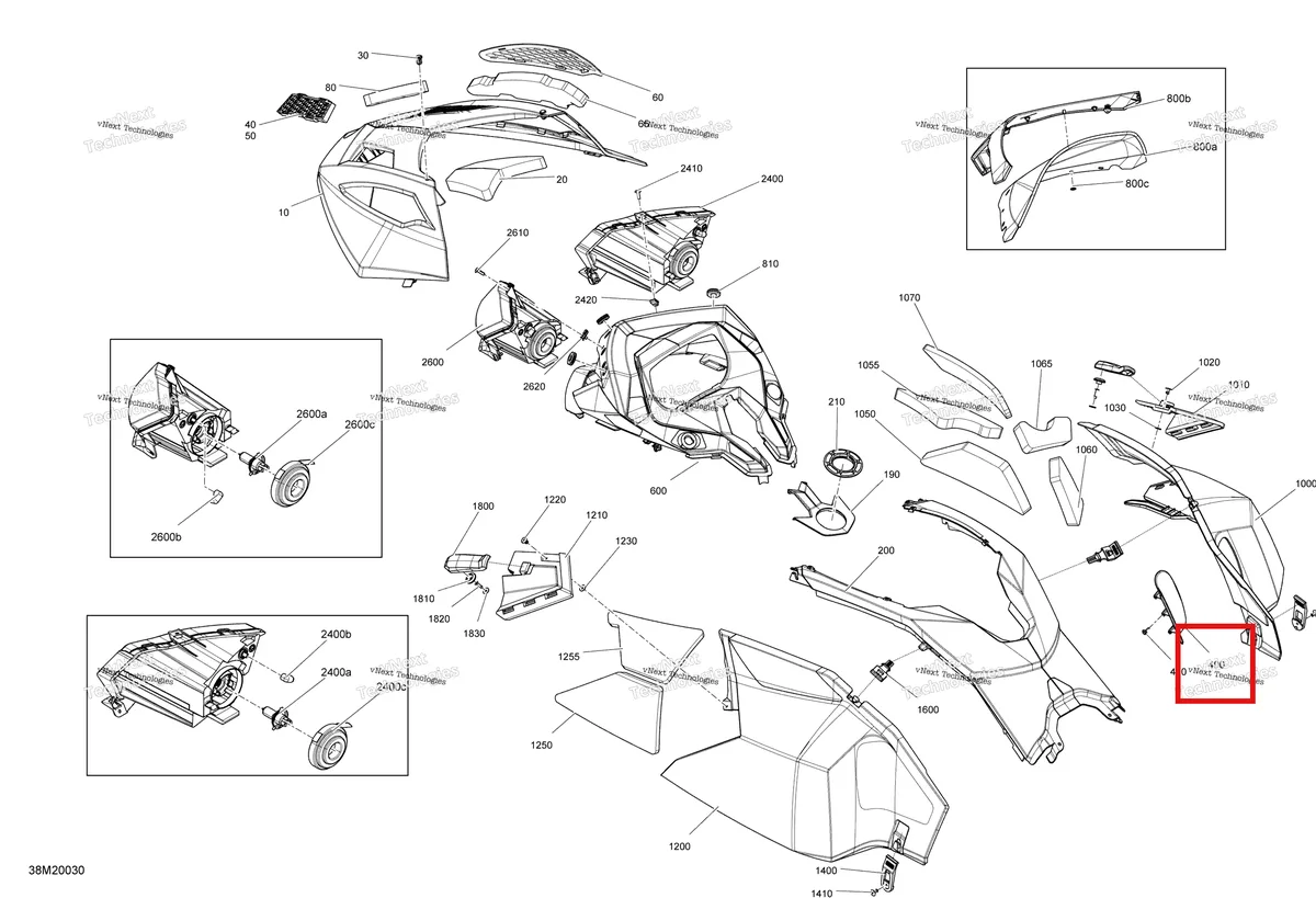 Деталь 517304701 на схеме узла 2020 Ski-Doo TUNDRA 600HO E-TEC Body - Hood Section