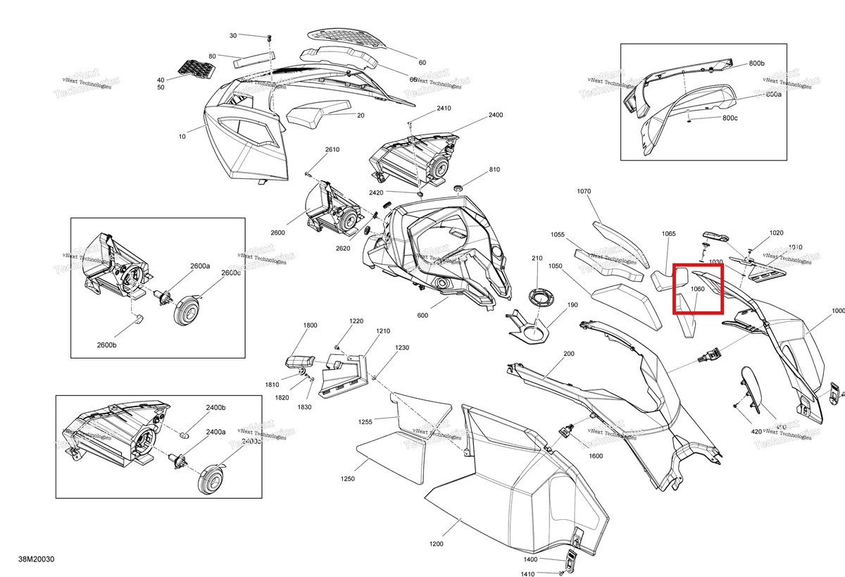 Деталь 517304872 на схеме узла 2020 Ski-Doo TUNDRA 600HO E-TEC Body - Hood Section