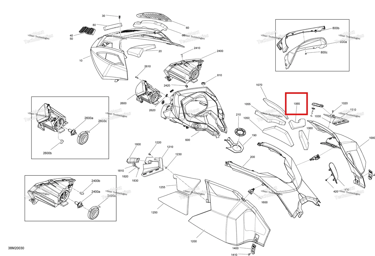 Деталь 517304873 на схеме узла 2020 Ski-Doo TUNDRA 600HO E-TEC Body - Hood Section