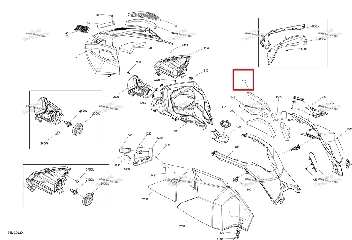 Деталь 517304876 на схеме узла 2020 Ski-Doo TUNDRA 600HO E-TEC Body - Hood Section
