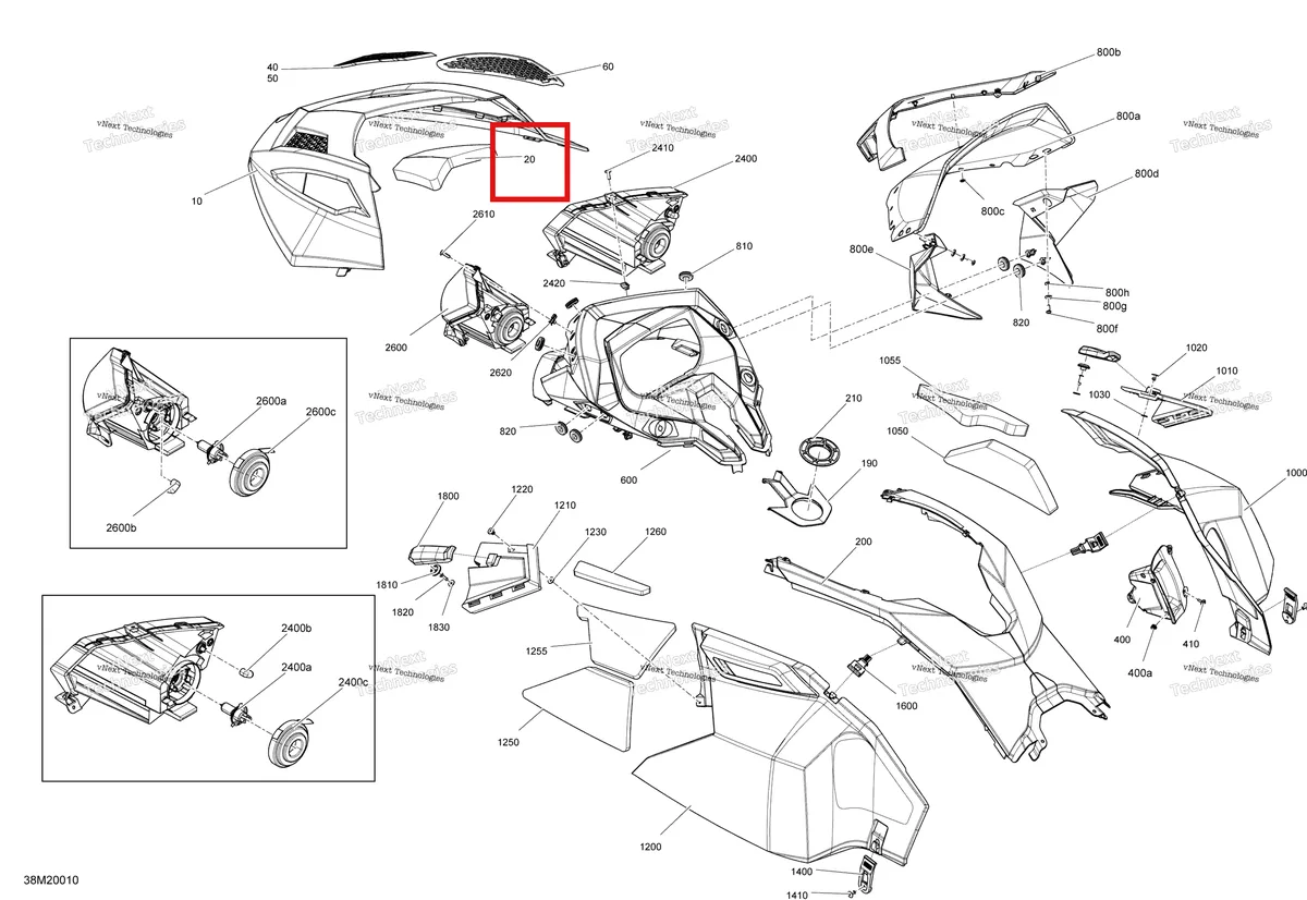 Деталь 517304877 на схеме узла 2020 Ski-Doo TUNDRA 550F Body - Hood Section