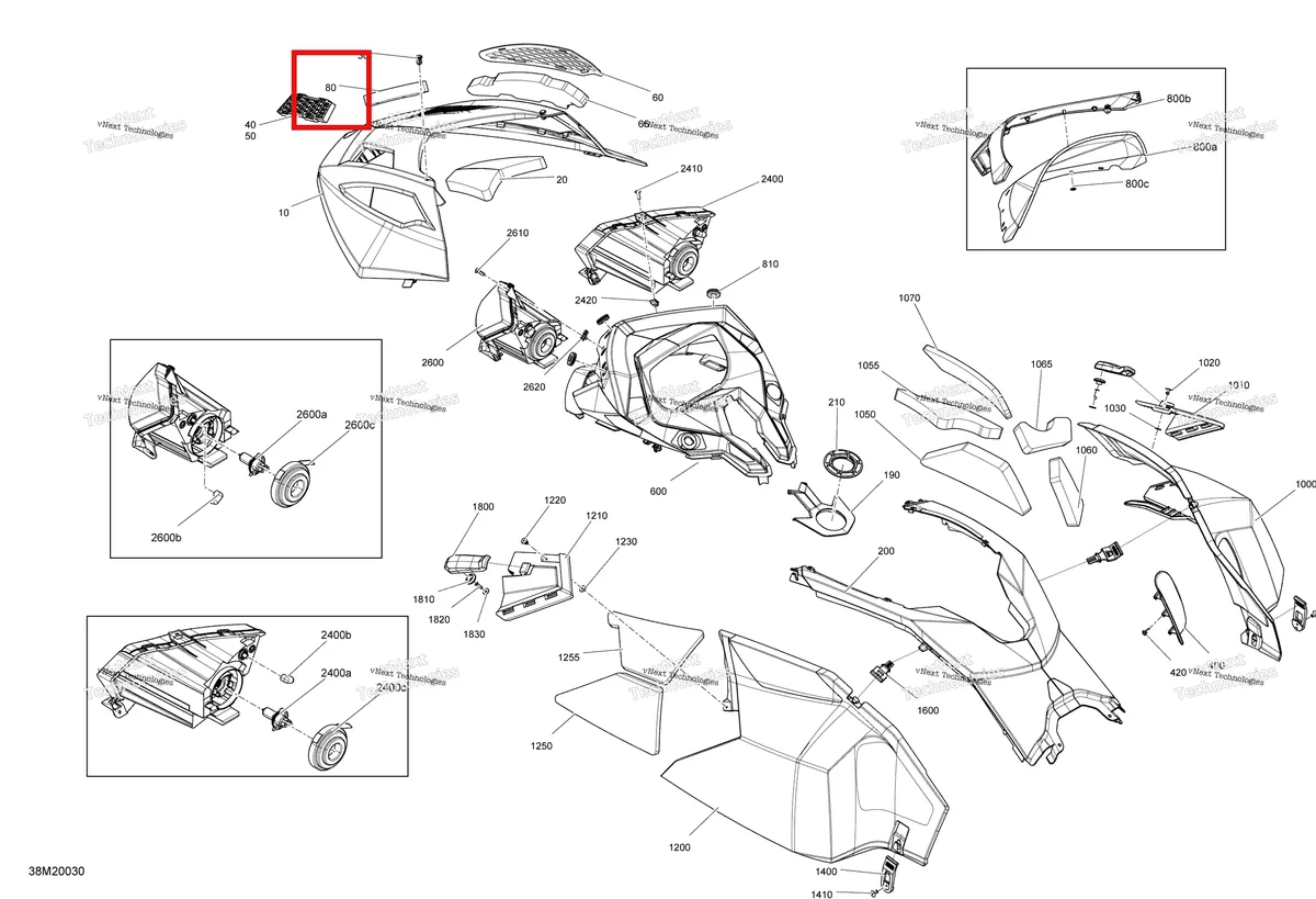 Деталь 517304879 на схеме узла 2020 Ski-Doo TUNDRA 600HO E-TEC Body - Hood Section