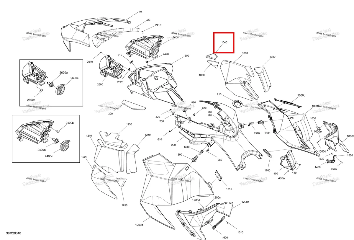 Деталь 517304885 на схеме узла 2020 Ski-Doo EXPEDITION SPORT 550F Body - Hood Section
