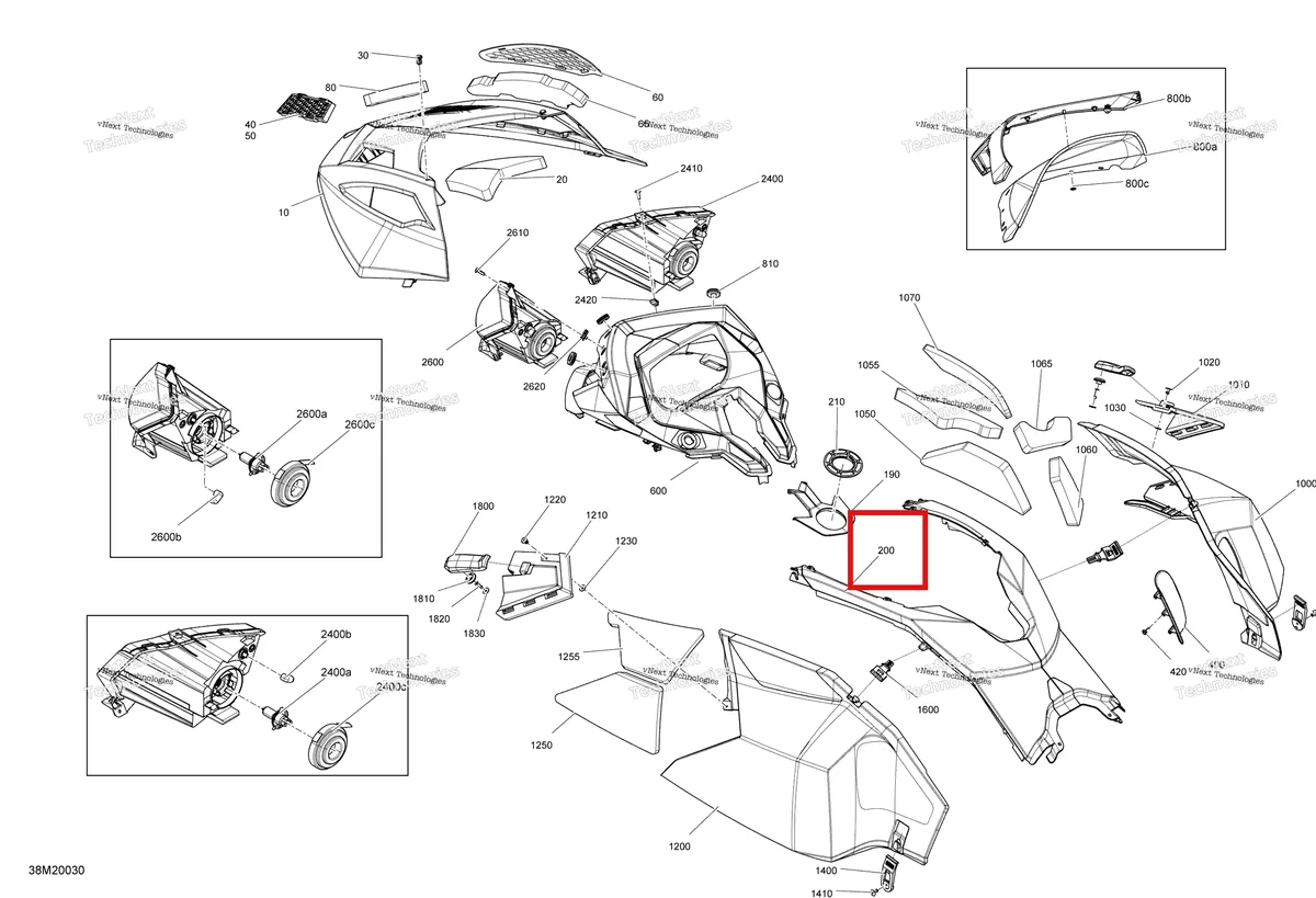 Деталь 517305015 на схеме узла 2020 Ski-Doo TUNDRA 600HO E-TEC Body - Hood Section