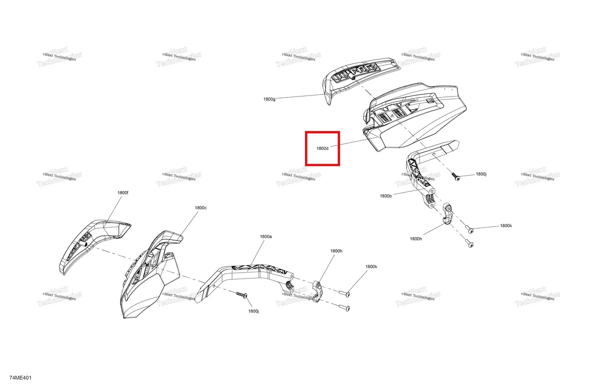 Деталь 517305294 (Деталь Rh Air Deflector) на схеме узла 2025 Ski-Doo MXZ - RACING - 600 RS - BMSA - Neo Yellow Body - Handguards
