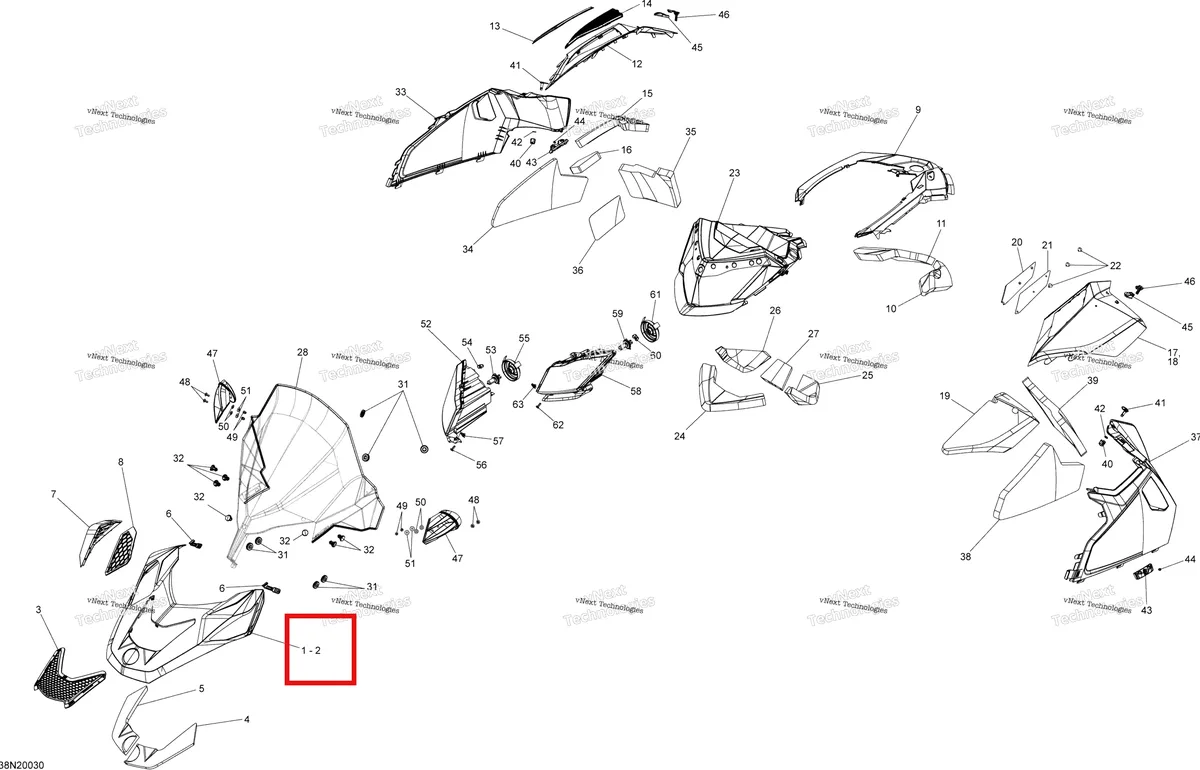 Схема применяемости: 517305523 Капот желтый Ski-Doo Scandic 517304816