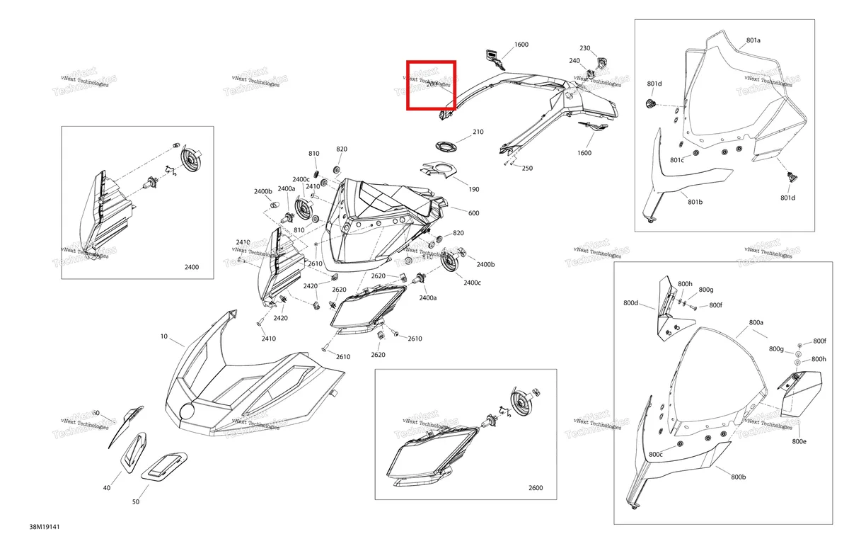 Деталь 517305709 на схеме узла 2019 Ski-Doo TUNDRA 600 ACE Hood - Hood Section