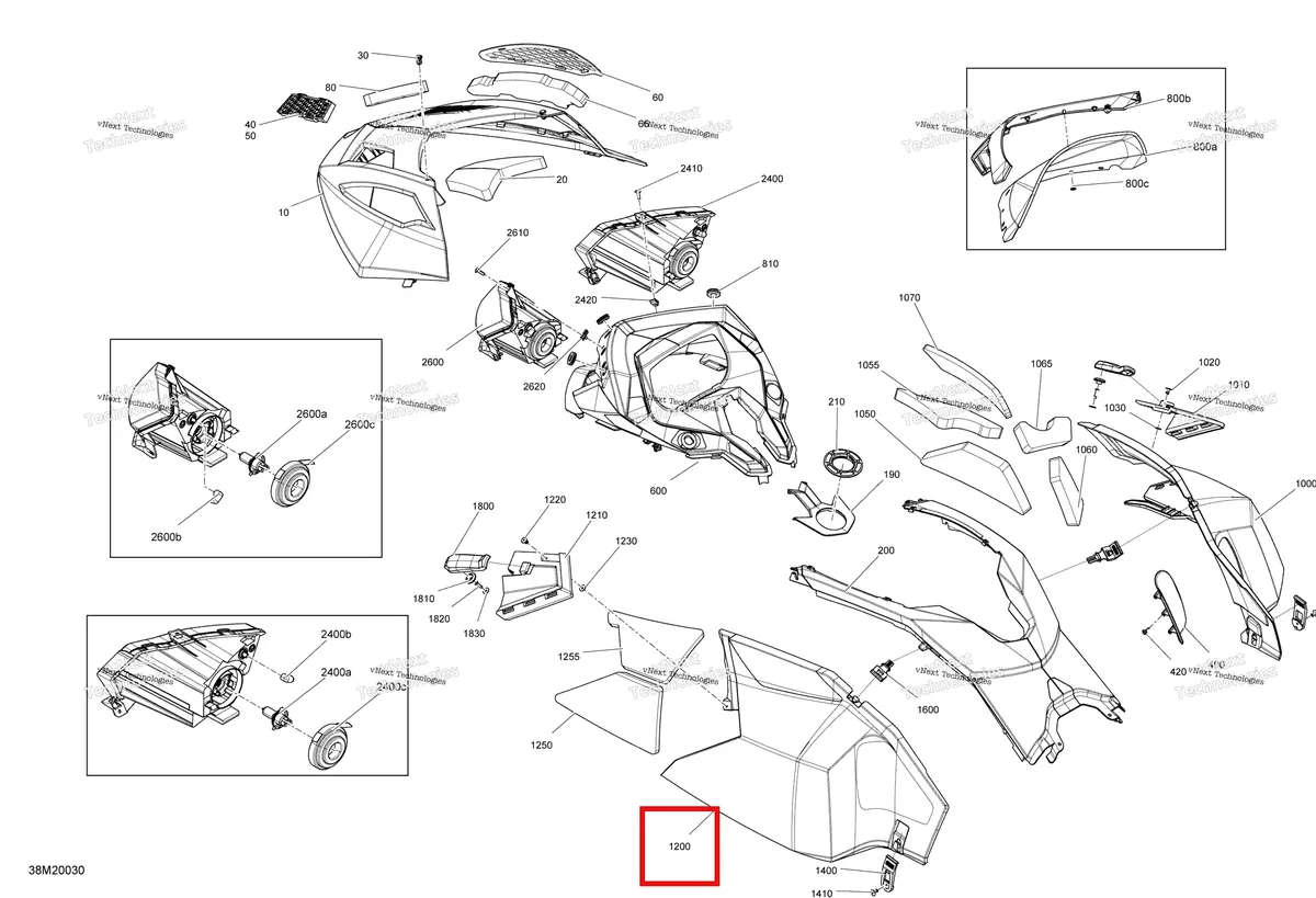Деталь 517305711 на схеме узла 2020 Ski-Doo TUNDRA 600HO E-TEC Body - Hood Section