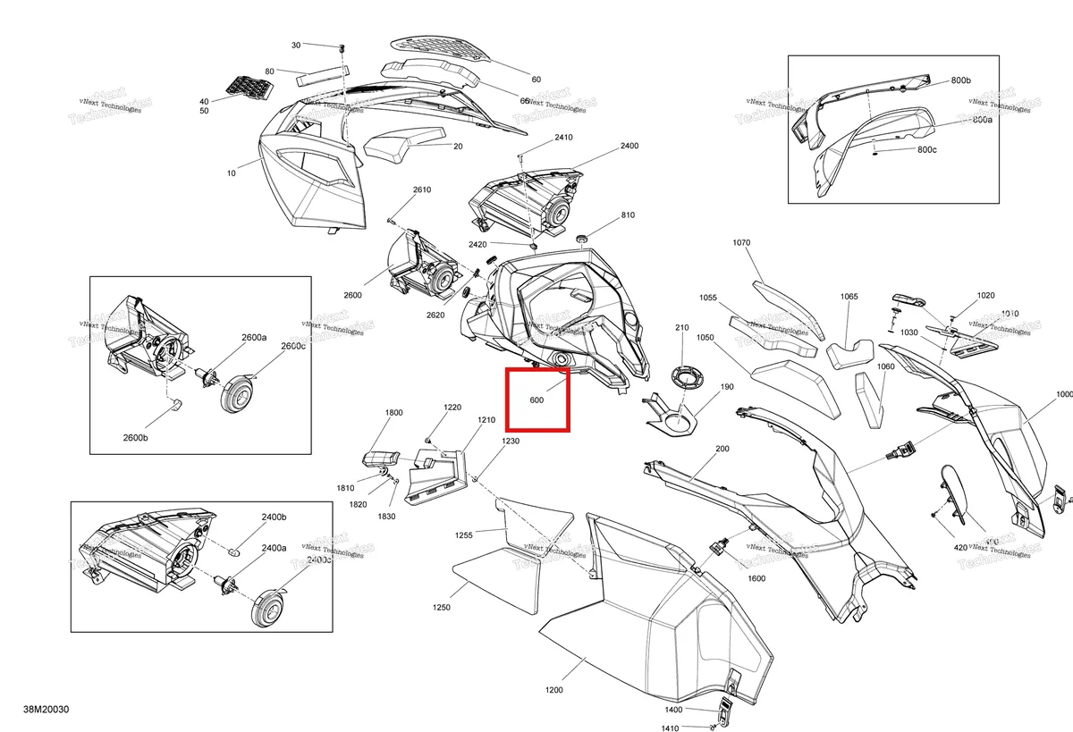 Деталь 517306222 на схеме узла 2020 Ski-Doo TUNDRA 600HO E-TEC Body - Hood Section
