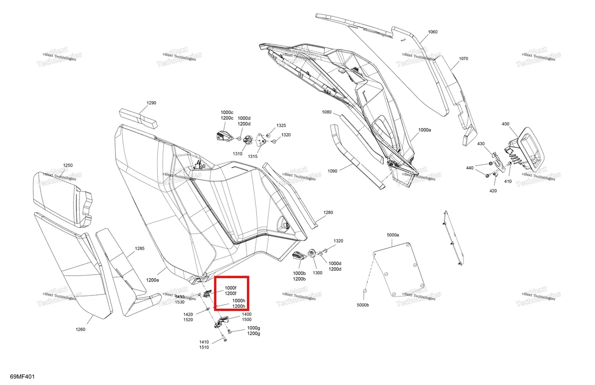 Деталь 517306312 на схеме узла 2026 Ski-Doo MXZ - RACING - 600 RS - BMTA - Neo Yellow - 15X137X1.75R Track Body - Side Panels